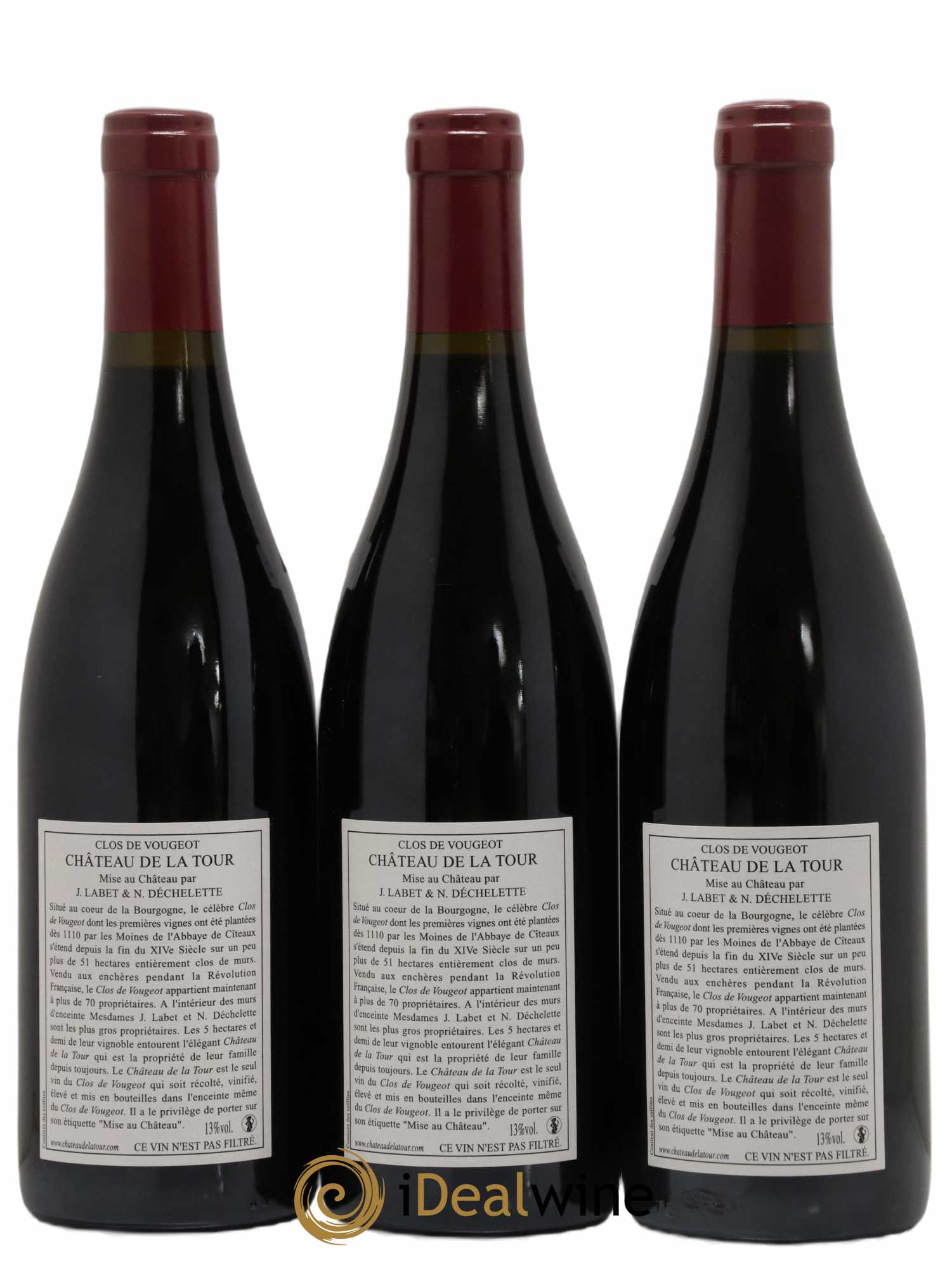 Clos de Vougeot Grand Cru Château de La Tour 2010 - Lot de 3 bouteilles - 1