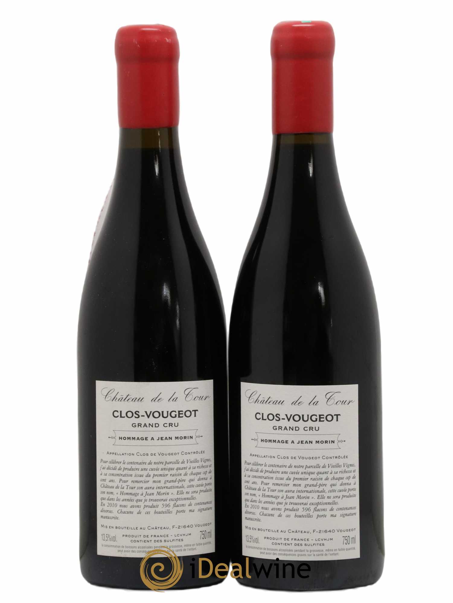 Clos de Vougeot Grand Cru Hommage à Jean Morin Château de La Tour 2010 - Lot of 2 bottles - 1