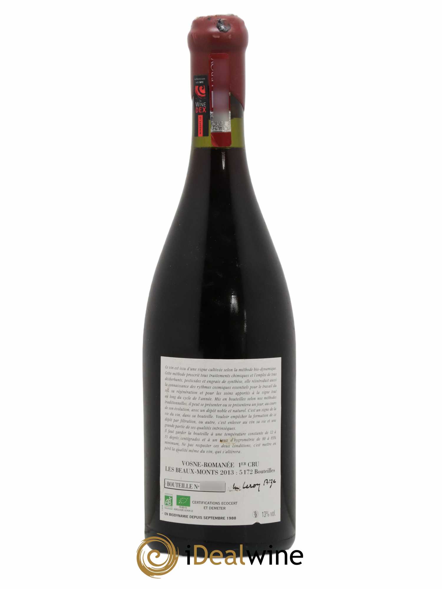 Vosne-Romanée 1er Cru Les Beaux-Monts Leroy (Domaine) 2013 - Lot of 1 bottle - 1