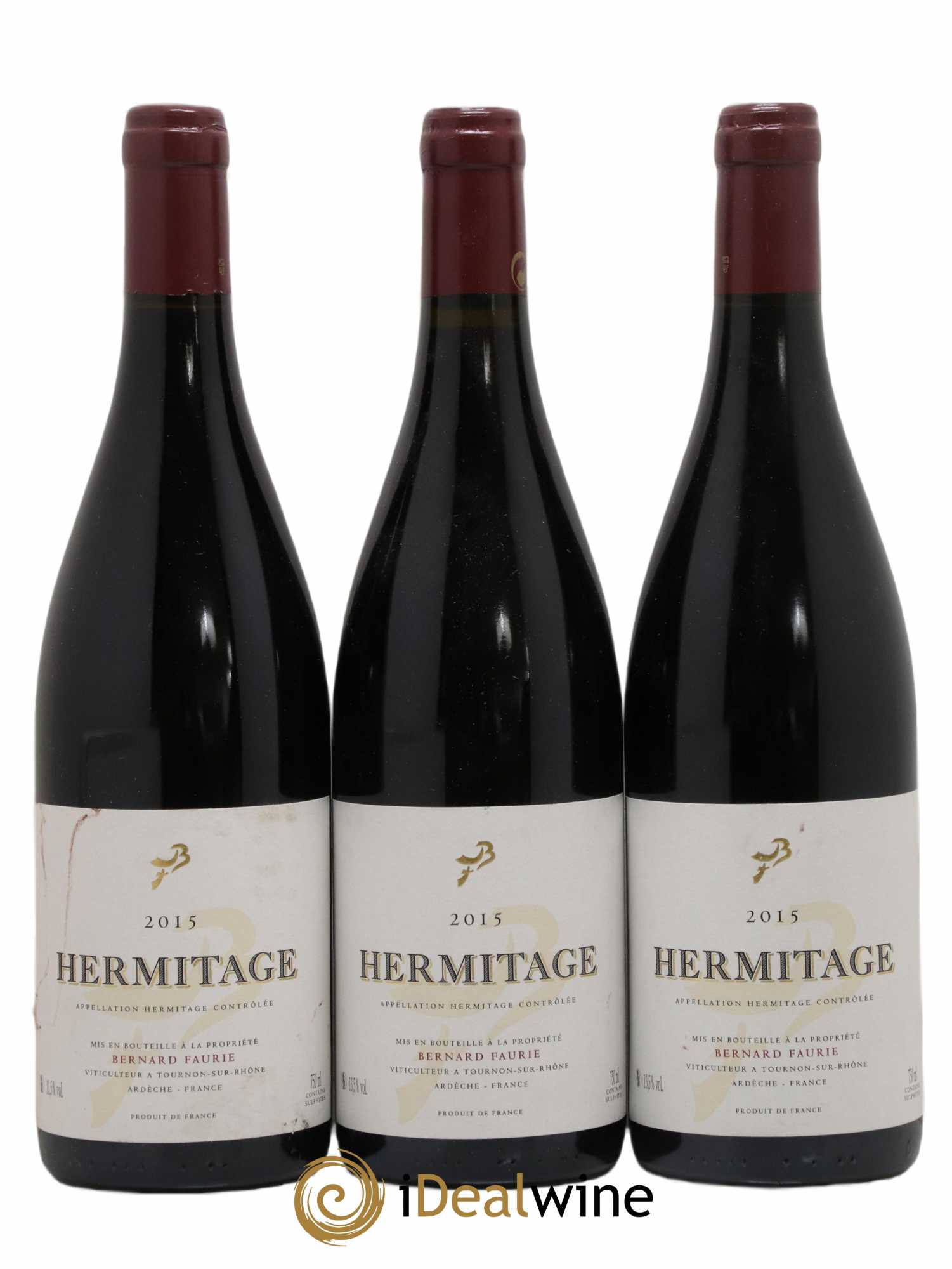 Hermitage Les Bessards (capsule rouge) Bernard Faurie 2015 - Lot de 3 bouteilles - 0