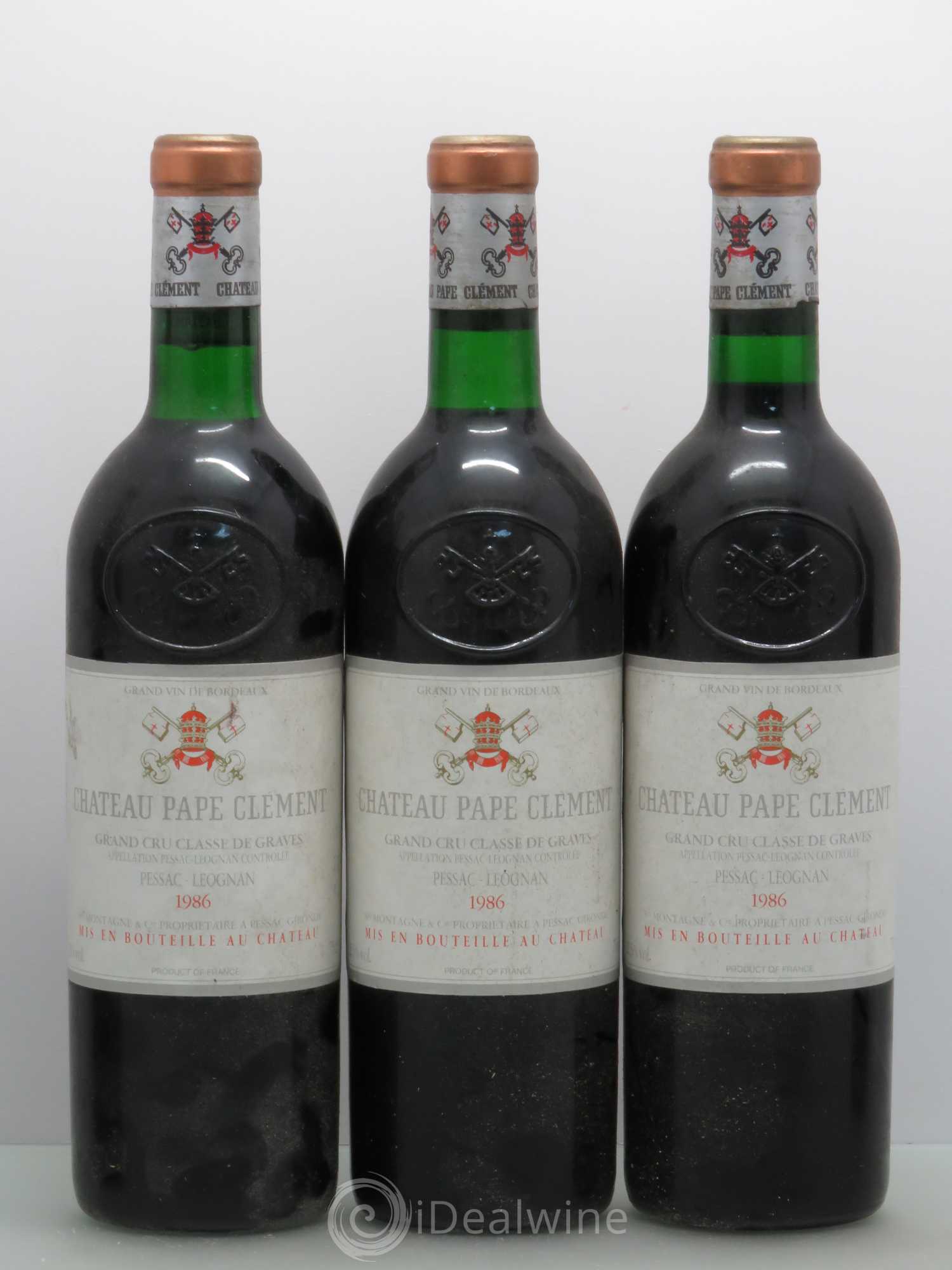 Château Pape Clément Cru Classé de Graves 1986 - Lot de 5 bouteilles - 1