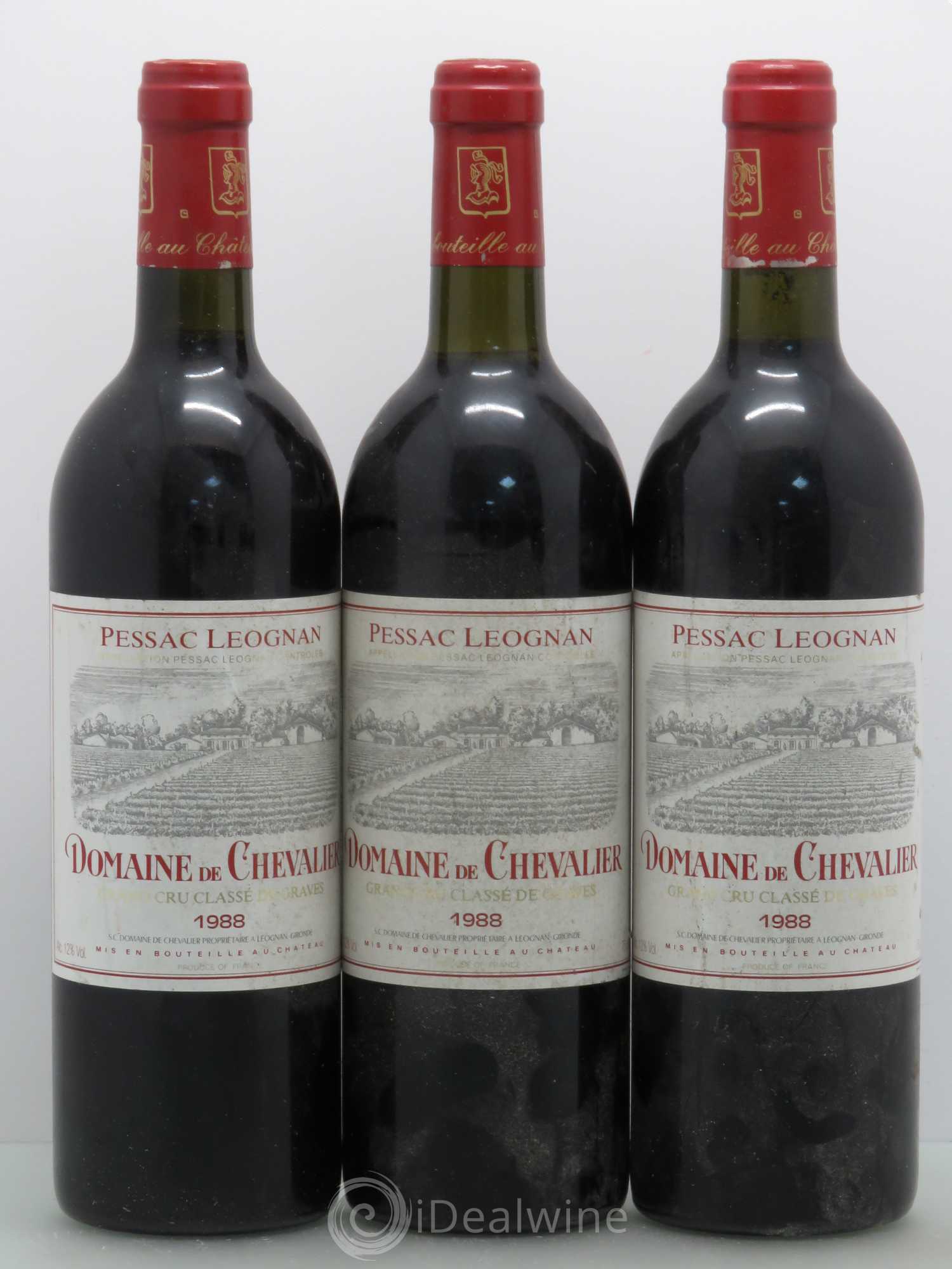 Domaine de Chevalier Cru Classé de Graves 1988 - Lot de 3 bouteilles - 0