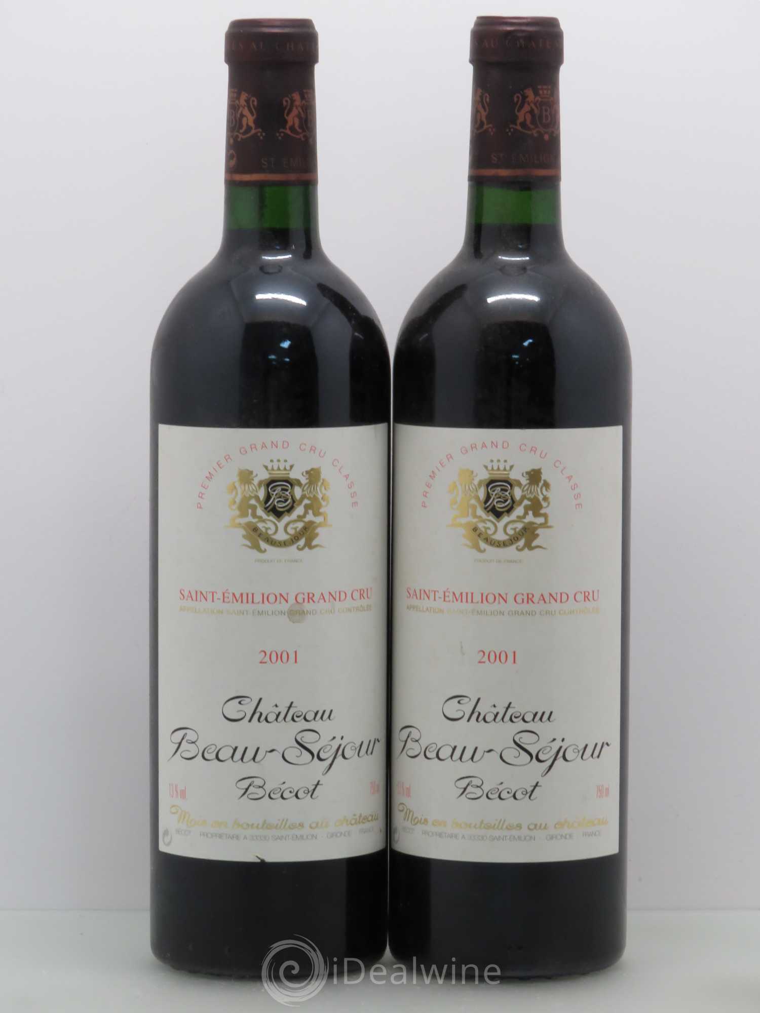 Château Beau-Séjour Bécot 1er Grand Cru Classé B 2001 - Lot de 5 bouteilles - 2
