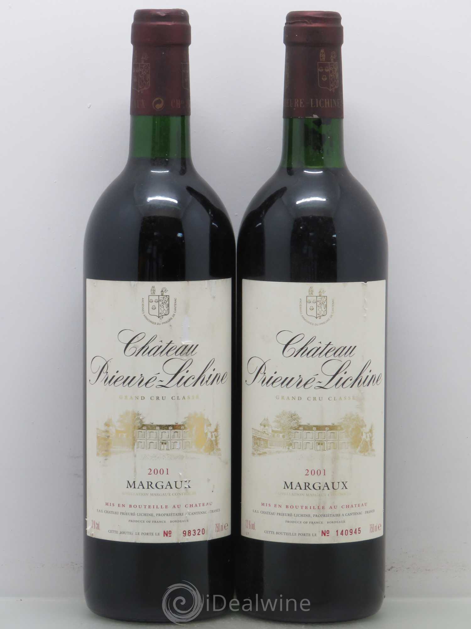 Château Prieuré Lichine 4ème Grand Cru Classé 2001 - Lot de 2 bouteilles - 0