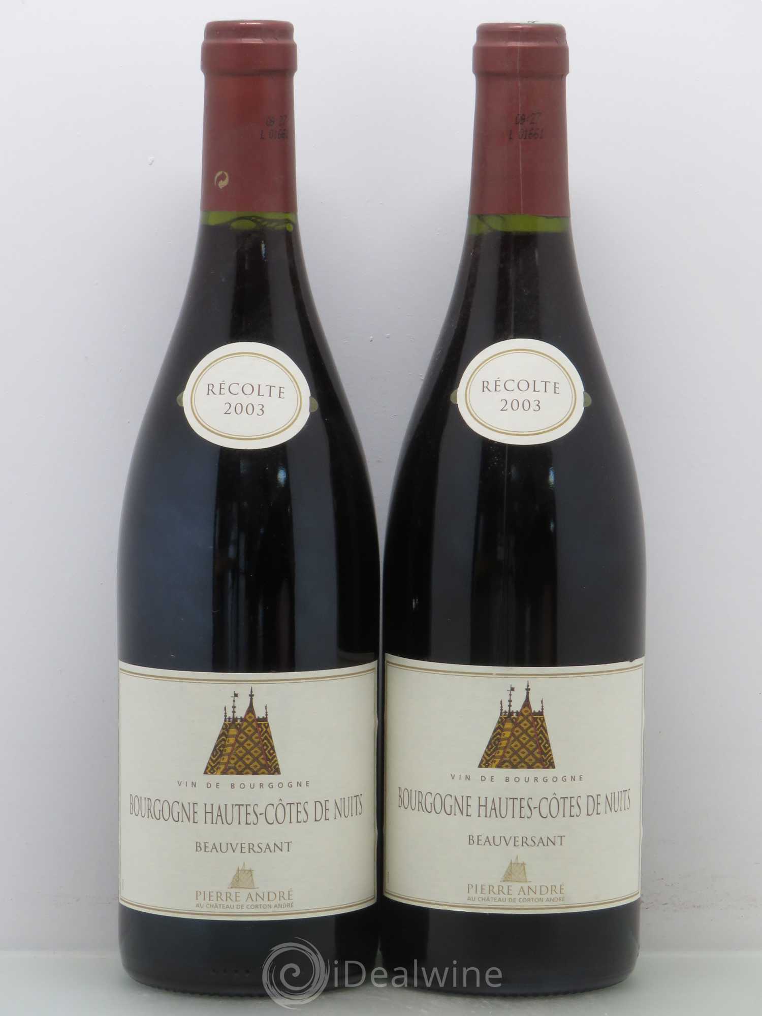 Hautes-Côtes de Nuits Beauversant Pierre André 2003 - Posten von 2 Flaschen - 0