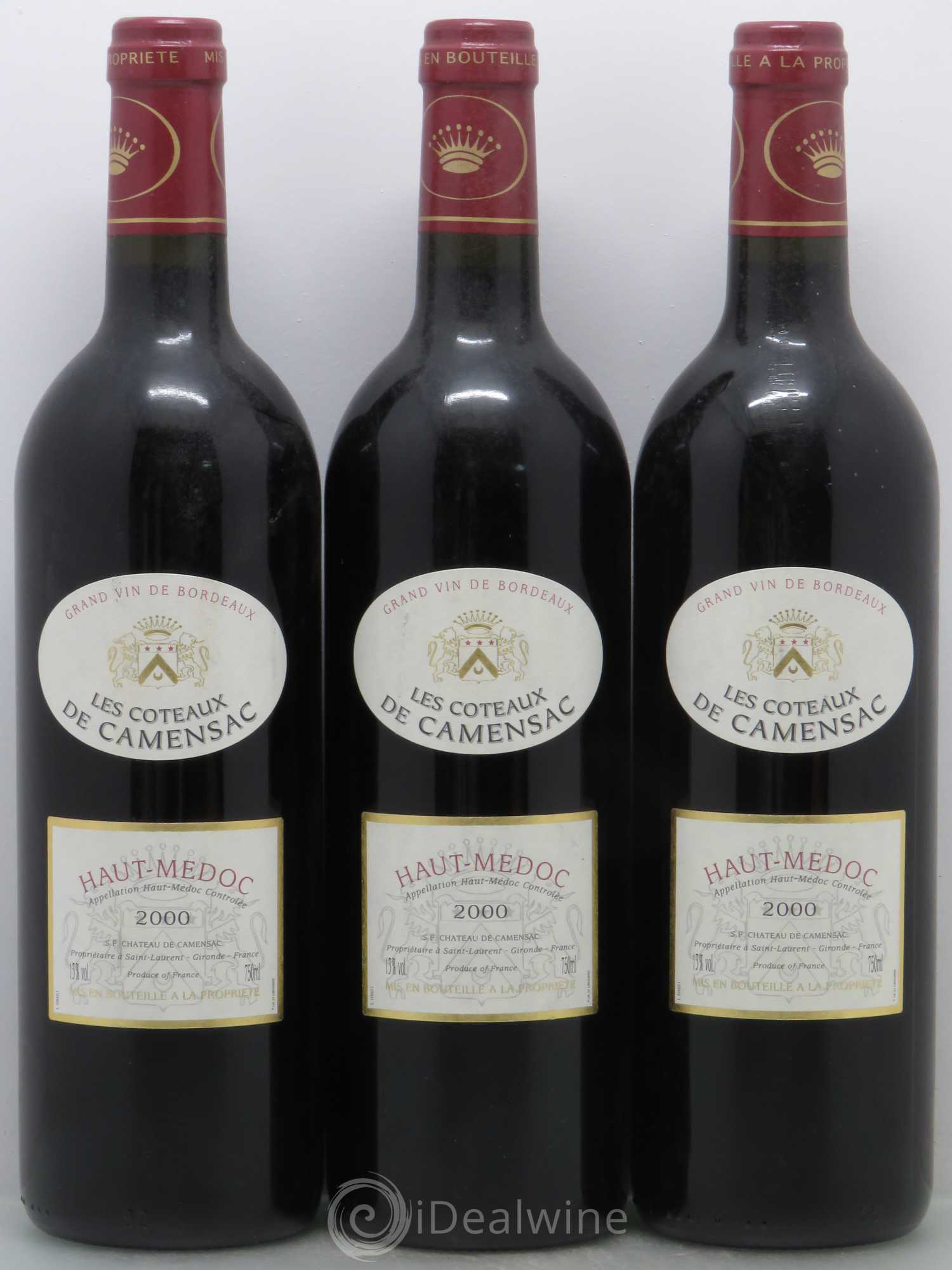 Haut Médoc Les Coteaux de Camensac 2000 - Posten von 6 Flaschen - 2