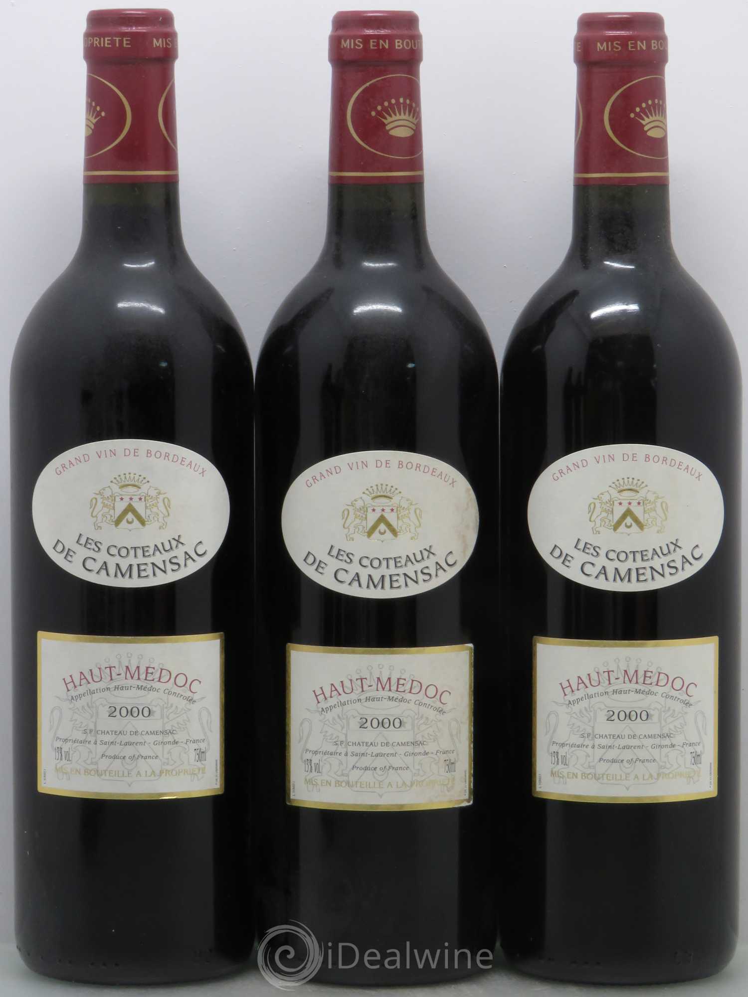 Haut Médoc Les Coteaux de Camensac 2000 - Posten von 5 Flaschen - 1