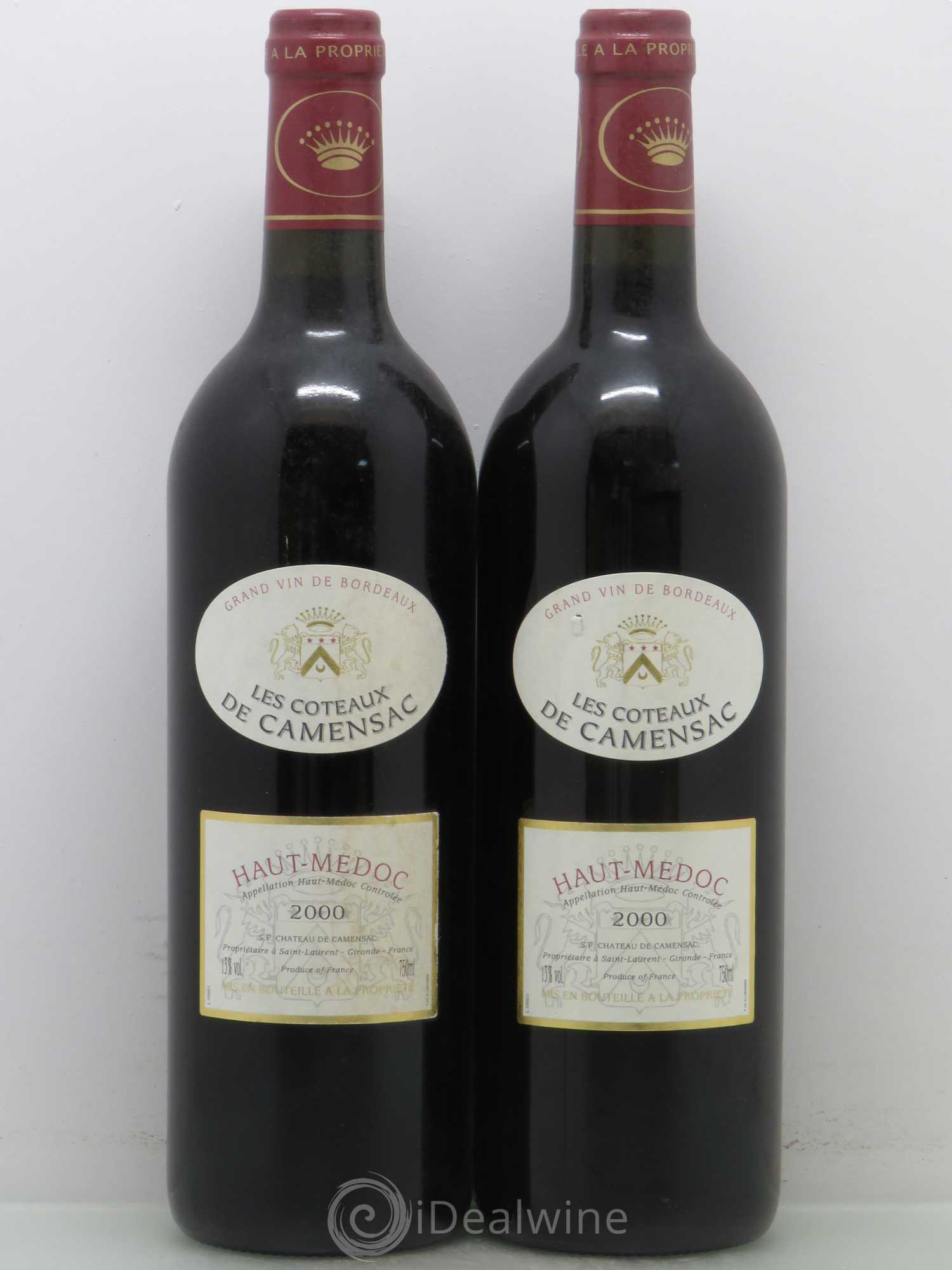Haut Médoc Les Coteaux de Camensac 2000 - Posten von 5 Flaschen - 2