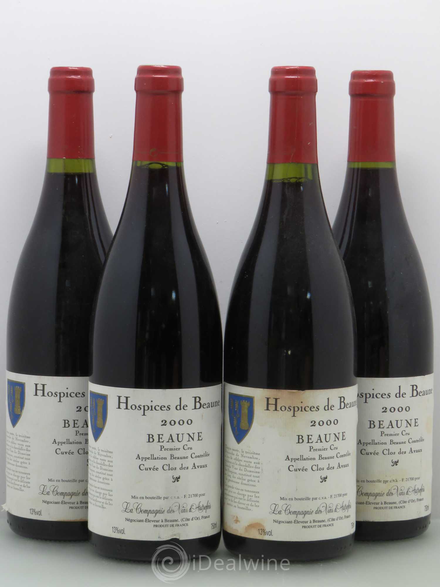 Beaune 1er Cru Hospices De Beaune Clos Des Avaux 2000 - Posten von 4 Flaschen - 0