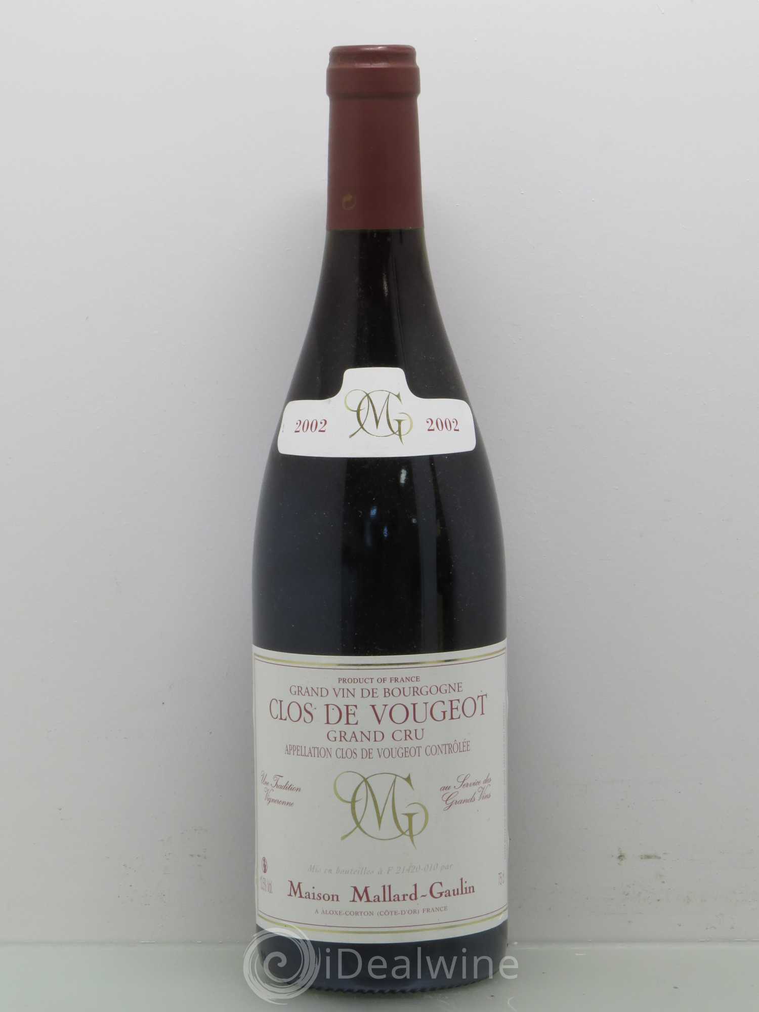 Clos de Vougeot Grand Cru Maison Mallard Gaulin 2002 - Posten von 1 Flasche - 0