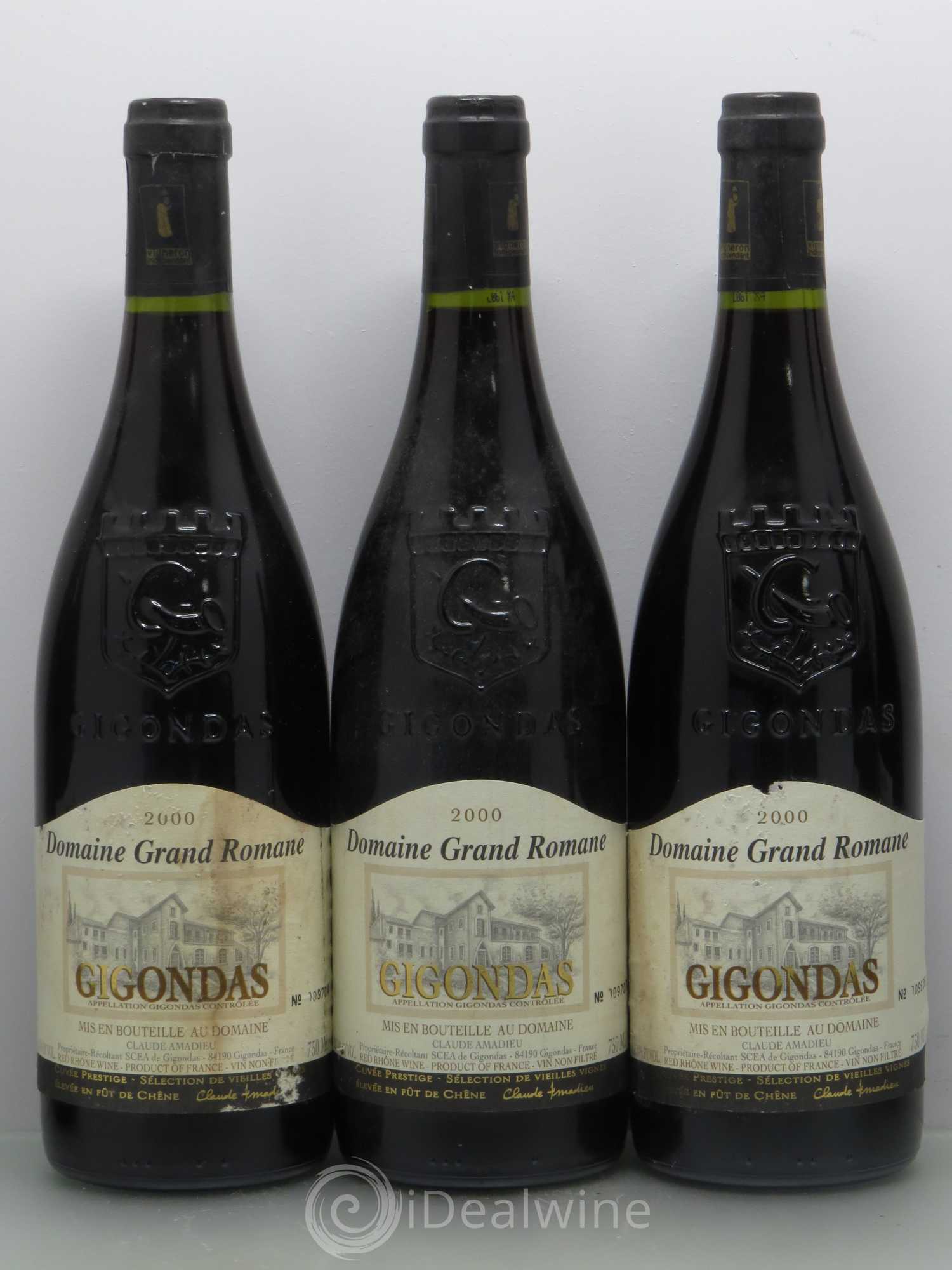 Gigondas Domaine Grand Romane Cuvee Prestige 2000 - Posten von 6 Flaschen - 1