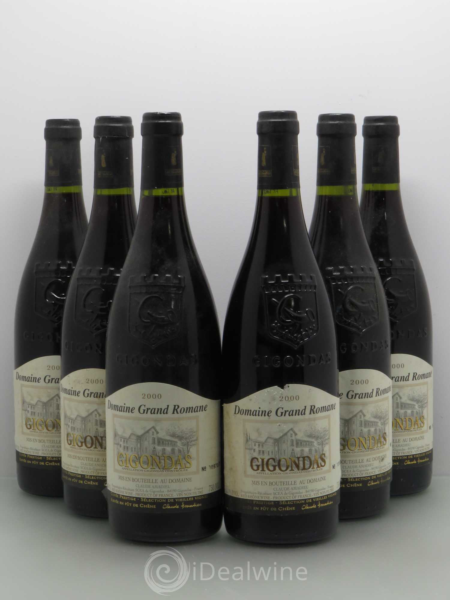 Gigondas Domaine Grand Romane Cuvee Prestige 2000 - Posten von 6 Flaschen - 0