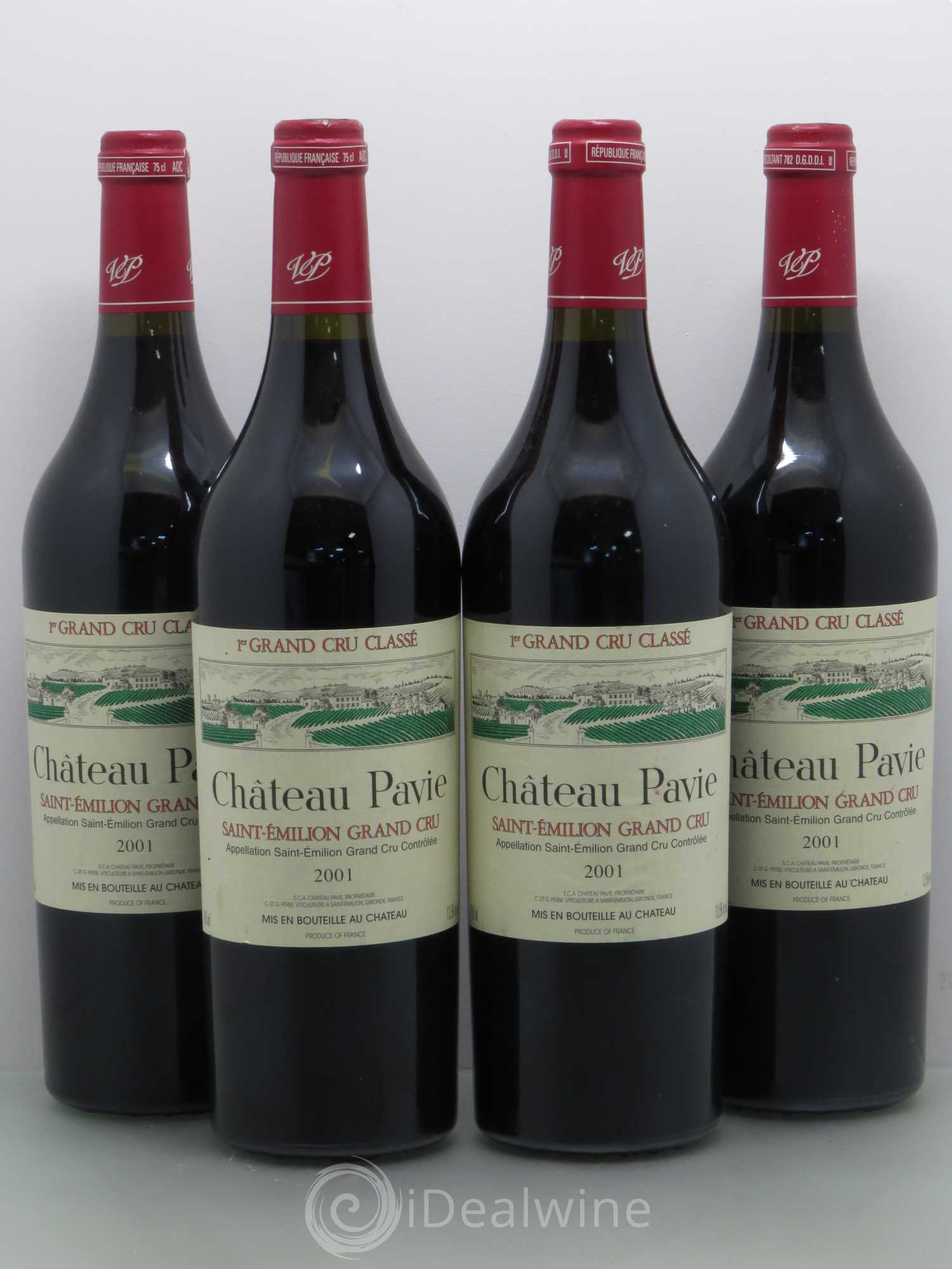 Château Pavie 1er Grand Cru Classé A 2001 - Lot de 4 bouteilles - 0