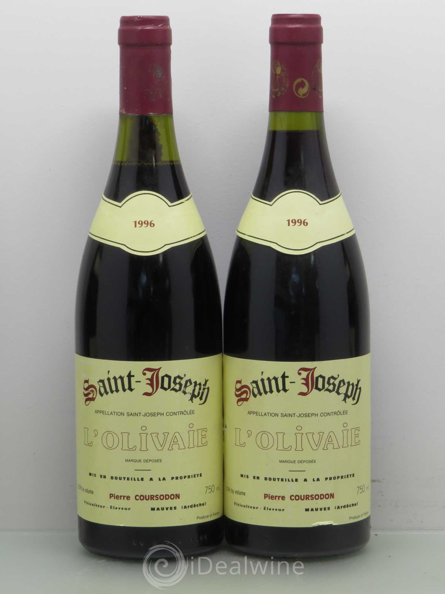 Saint-Joseph L'Olivaie Pierre et Jérôme Coursodon 1996 - Lot de 4 bouteilles - 1