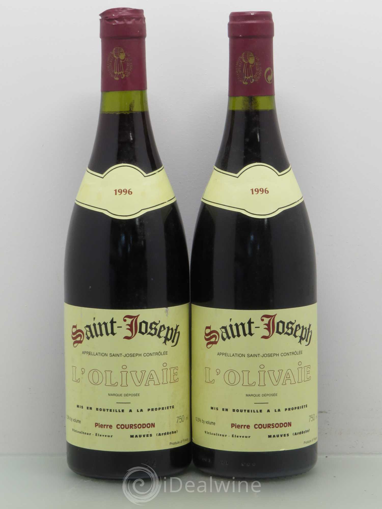 Saint-Joseph L'Olivaie Pierre et Jérôme Coursodon 1996 - Lot de 4 bouteilles - 2