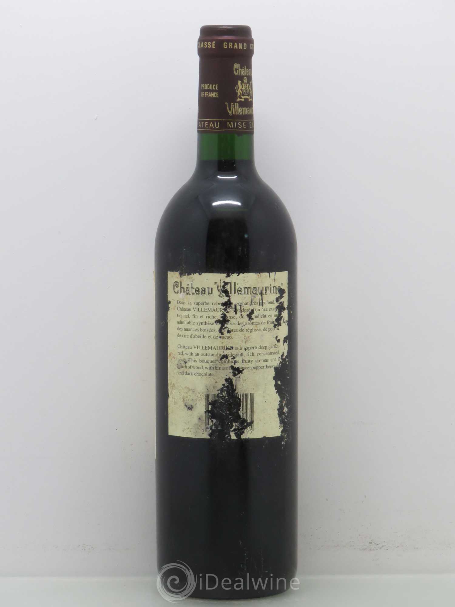 Château Villemaurine Grand Cru Classé 1999 - Lot de 1 bouteille - 1