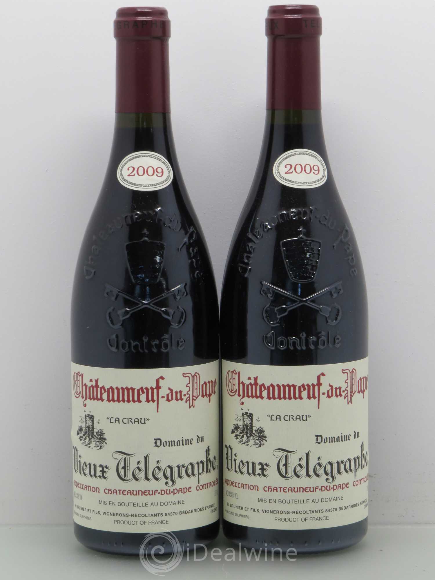 Châteauneuf-du-Pape Vieux Télégraphe (Domaine du) Vignobles Brunier 2009 - Lot de 4 bouteilles - 2