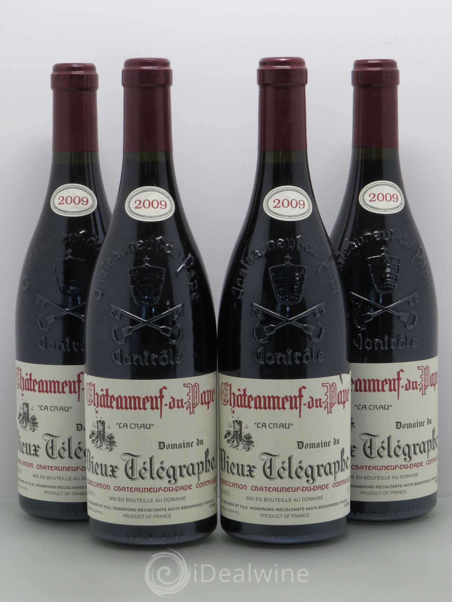 Châteauneuf-du-Pape Vieux Télégraphe (Domaine du) Vignobles Brunier 2009 - Lot de 4 bouteilles - 0