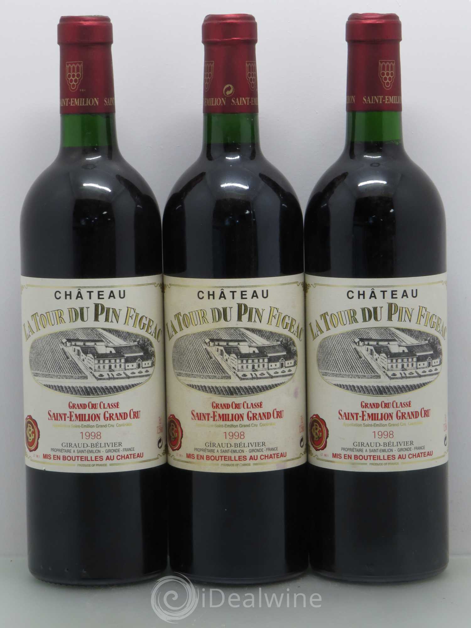 Château la Tour du Pin Figeac 1998 - Lot de 3 bouteilles - 0