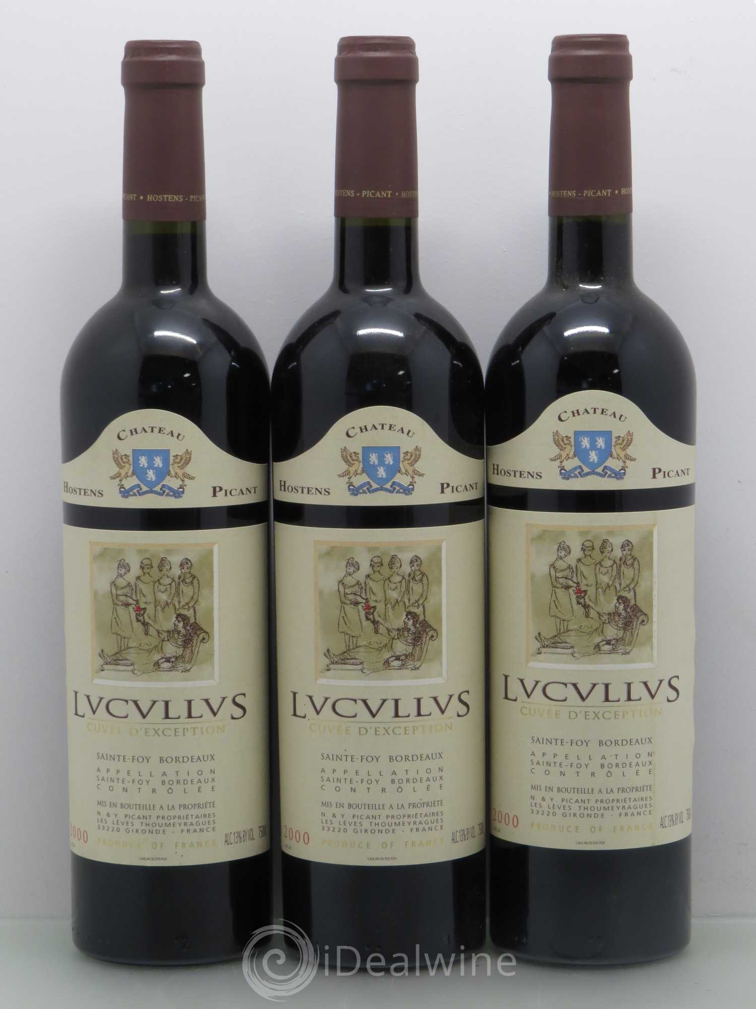 Château Hostens Picant LVCVLLVS Cuvee d'Exception 2000 - Lot de 3 bouteilles - 0