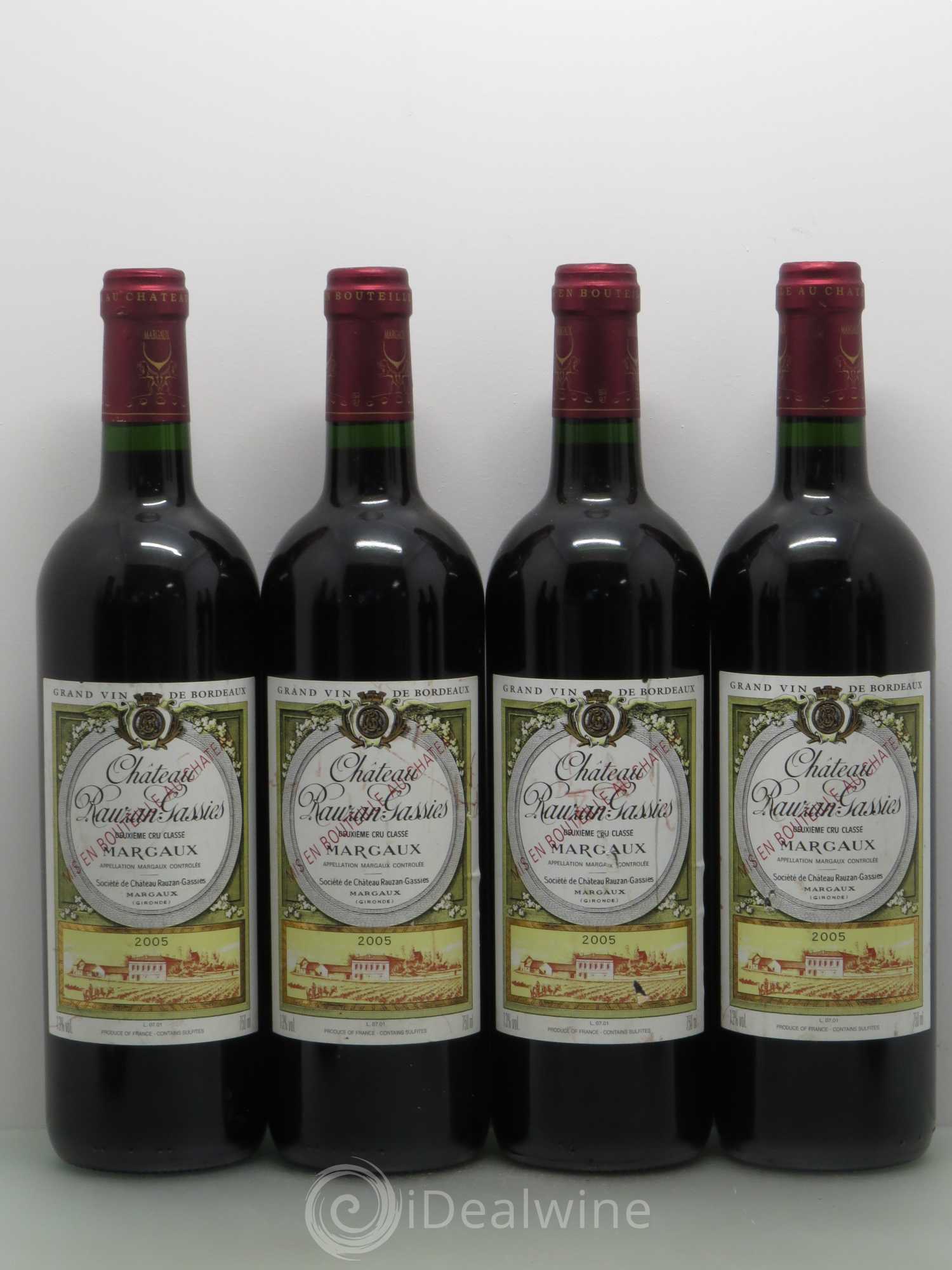 Château Rauzan-Gassies 2ème Grand Cru Classé 2005 - Lot de 8 bouteilles - 1