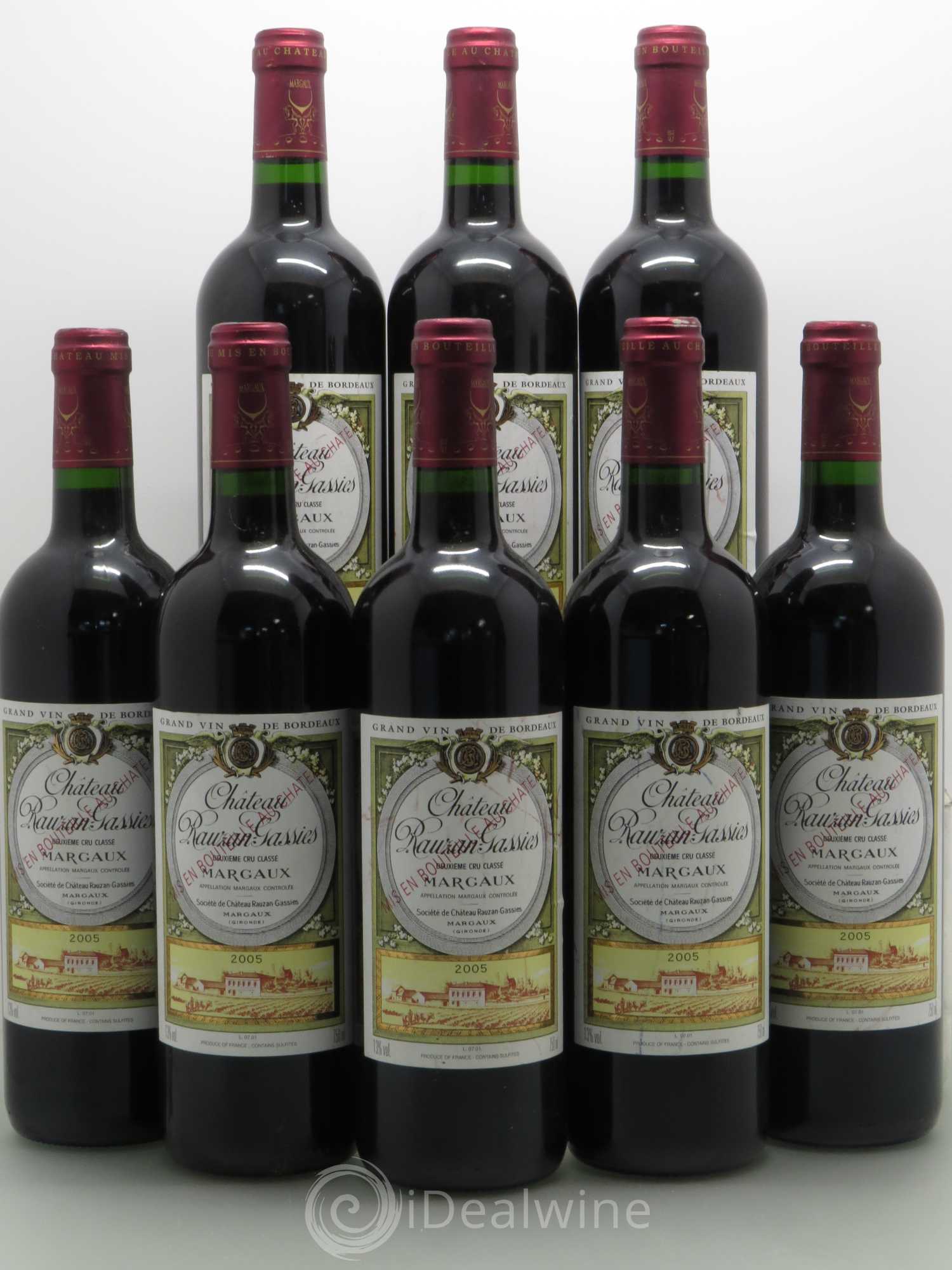 Château Rauzan-Gassies 2ème Grand Cru Classé 2005 - Lot de 8 bouteilles - 0