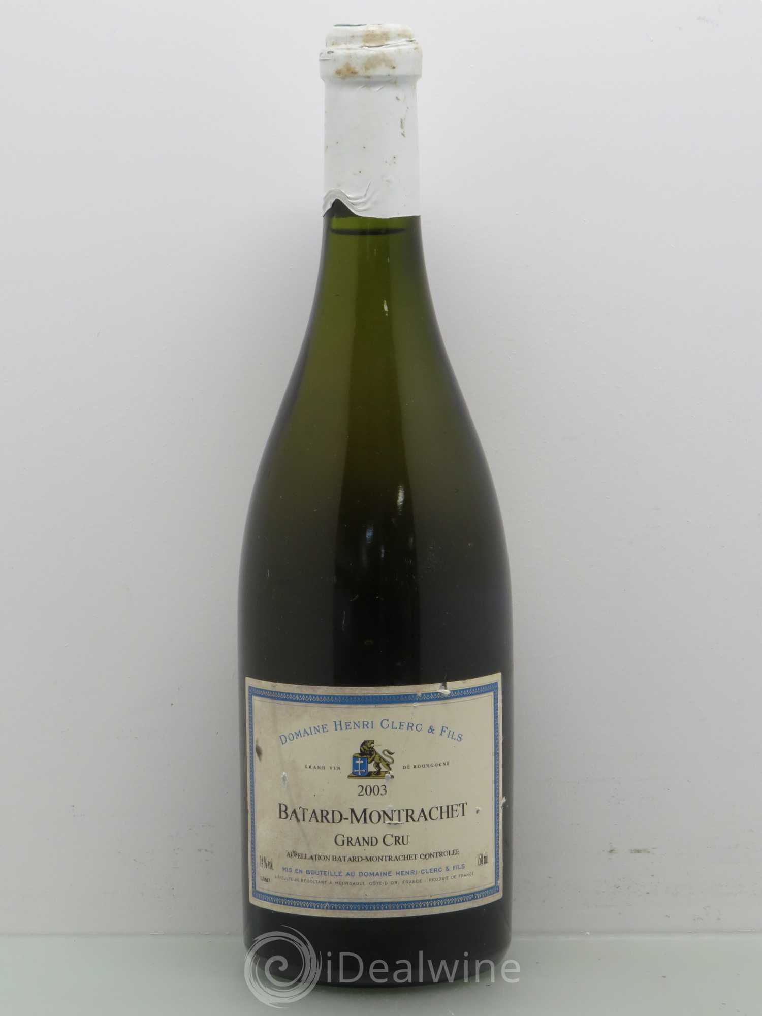 Bâtard-Montrachet Grand Cru Henri Clerc 2003 - Lot de 1 bouteille - 0