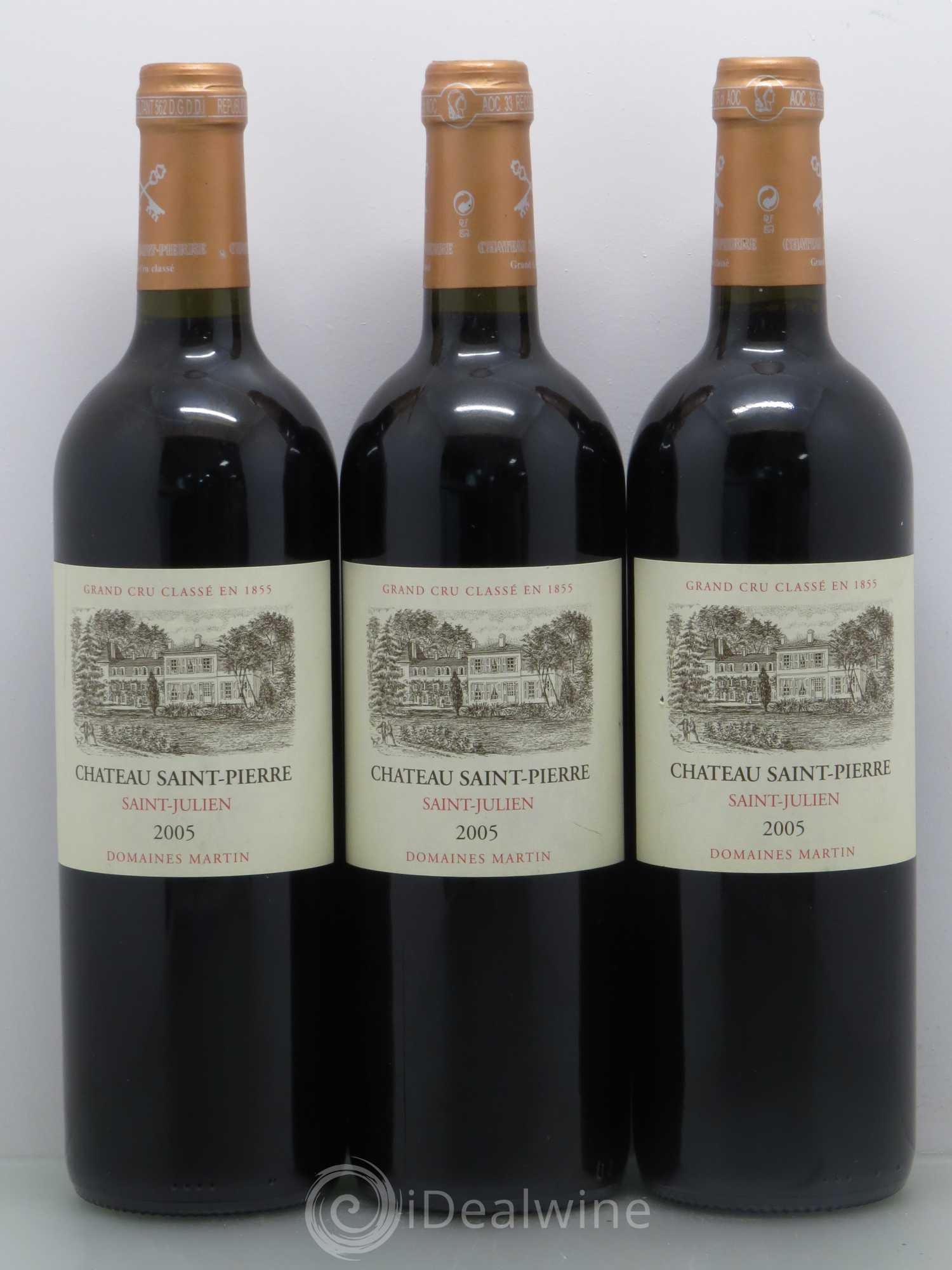 Château Saint-Pierre 4ème Grand Cru Classé 2005 - Lot de 3 bouteilles - 0