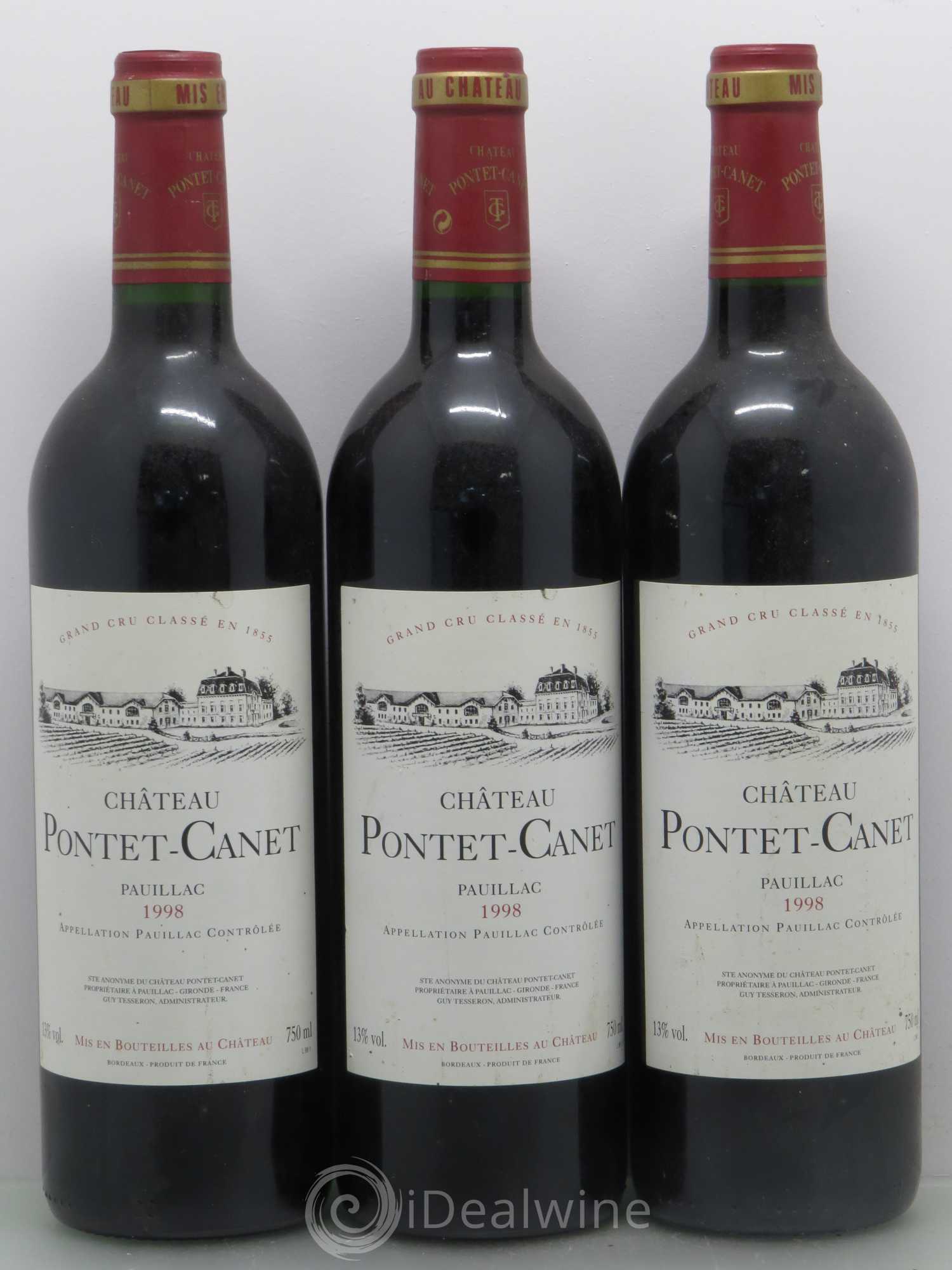 Château Pontet Canet 5ème Grand Cru Classé 1998 - Lot de 6 bouteilles - 2