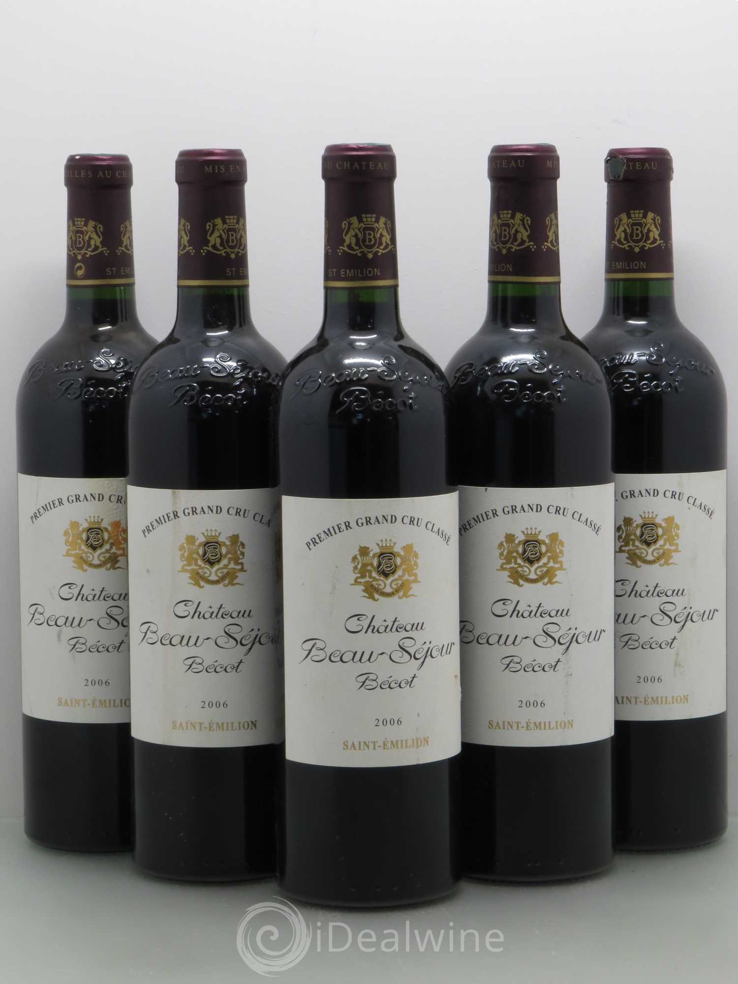 Château Beau-Séjour Bécot 1er Grand Cru Classé B 2006 - Lotto di 5 bottiglie - 0