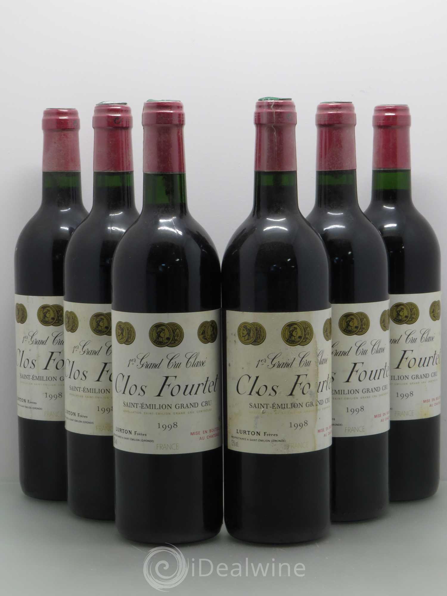 Clos Fourtet 1er Grand Cru Classé B 1998 - Lot de 6 bouteilles - 0