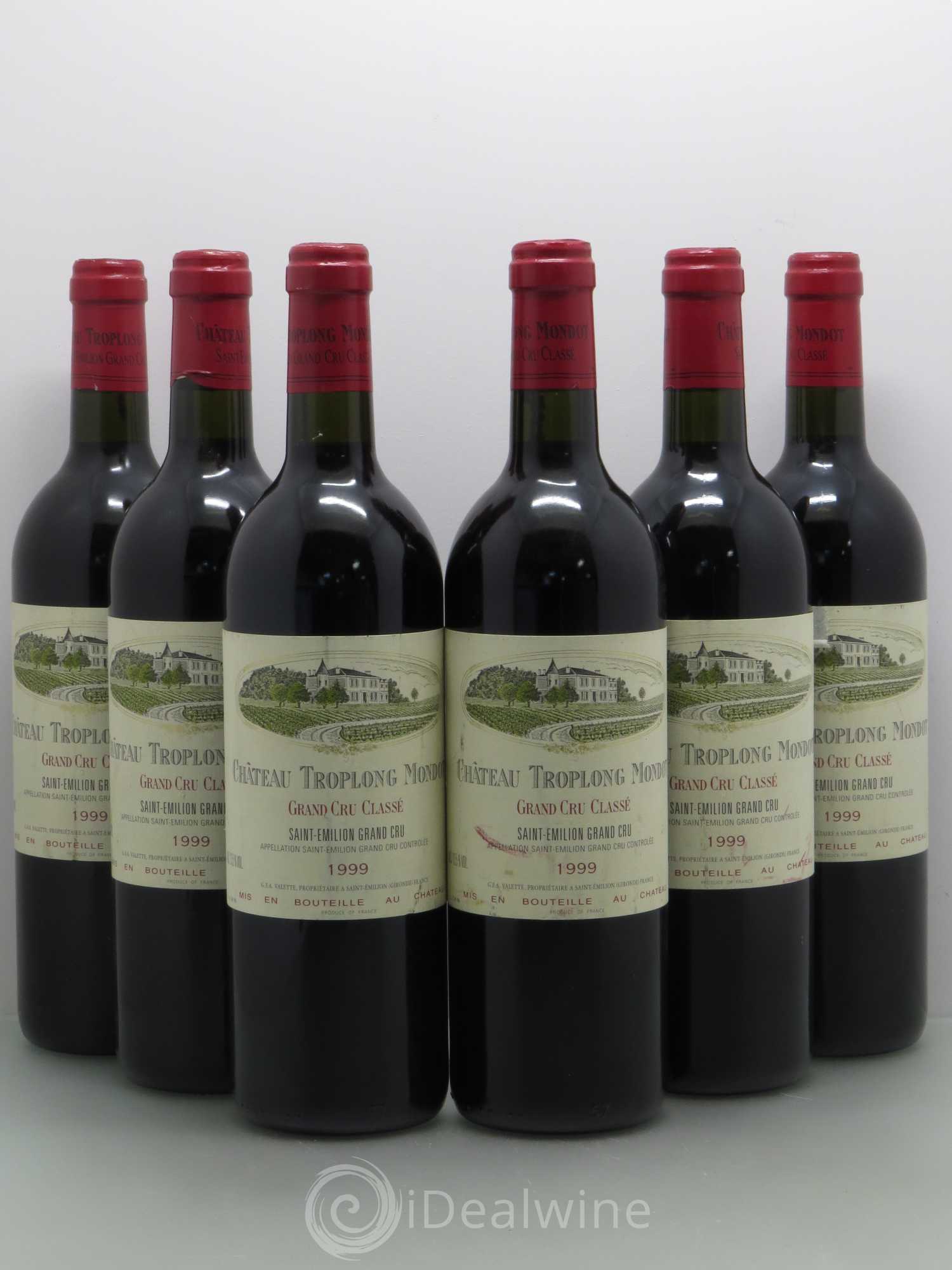Château Troplong Mondot 1er Grand Cru Classé B 1999 - Lot de 6 bouteilles - 0
