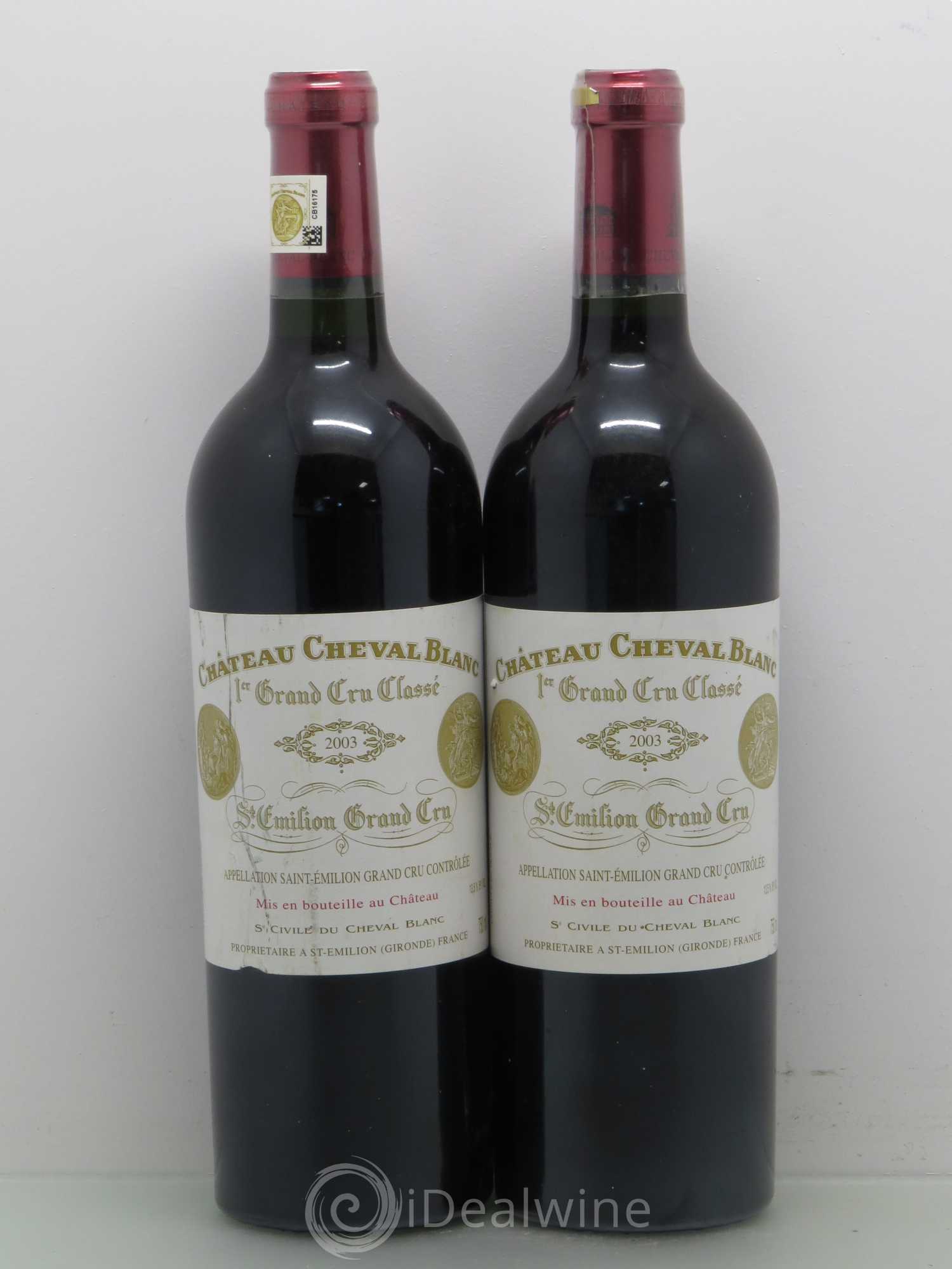 Château Cheval Blanc 1er Grand Cru Classé A 2003 - Lot de 2 bouteilles - 0