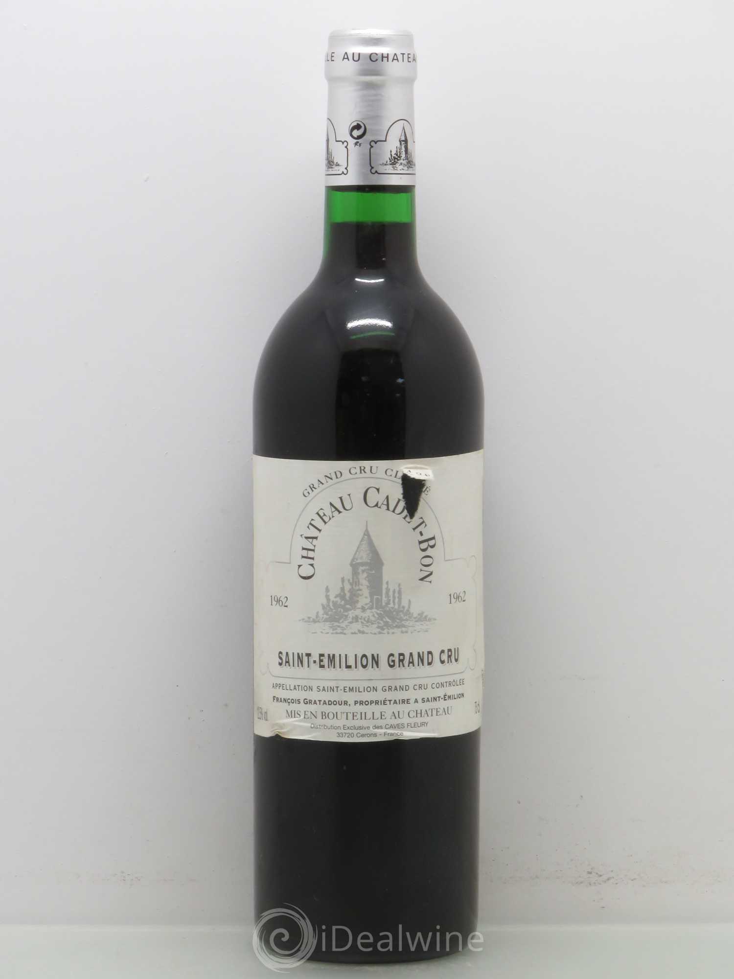 Château Cadet Bon Grand Cru Classé 1962 - Lot de 1 bouteille - 0