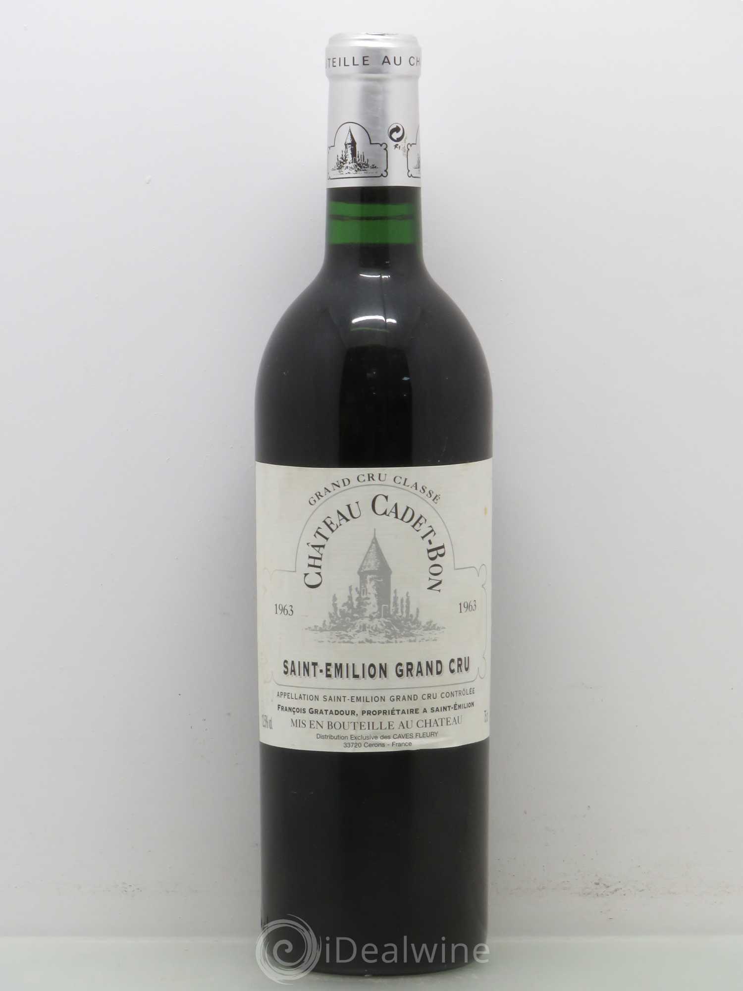 Château Cadet Bon Grand Cru Classé 1963 - Lot de 1 bouteille - 0