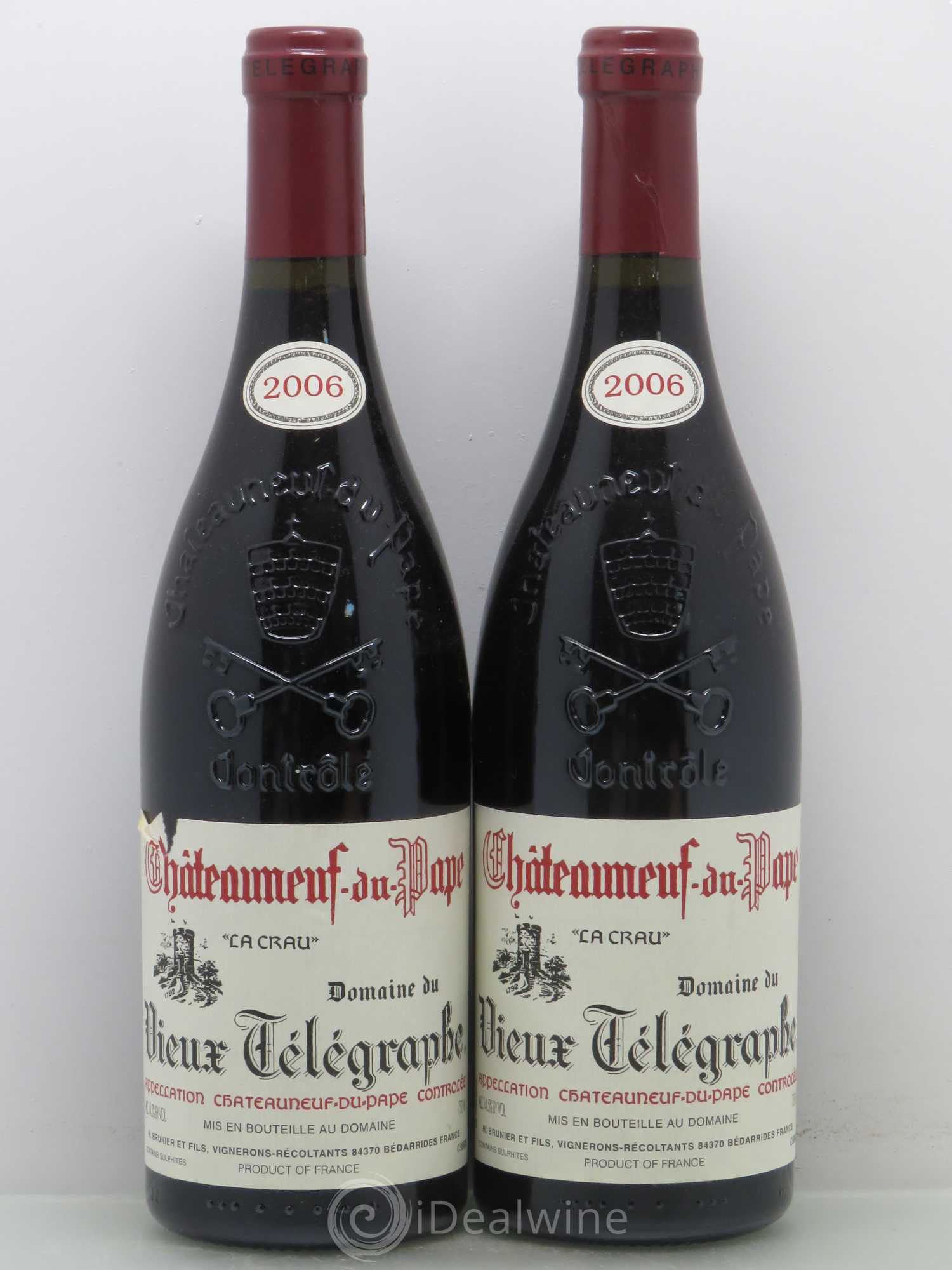 Châteauneuf-du-Pape Vieux Télégraphe (Domaine du) Vignobles Brunier 2006 - Lot de 4 bouteilles - 2