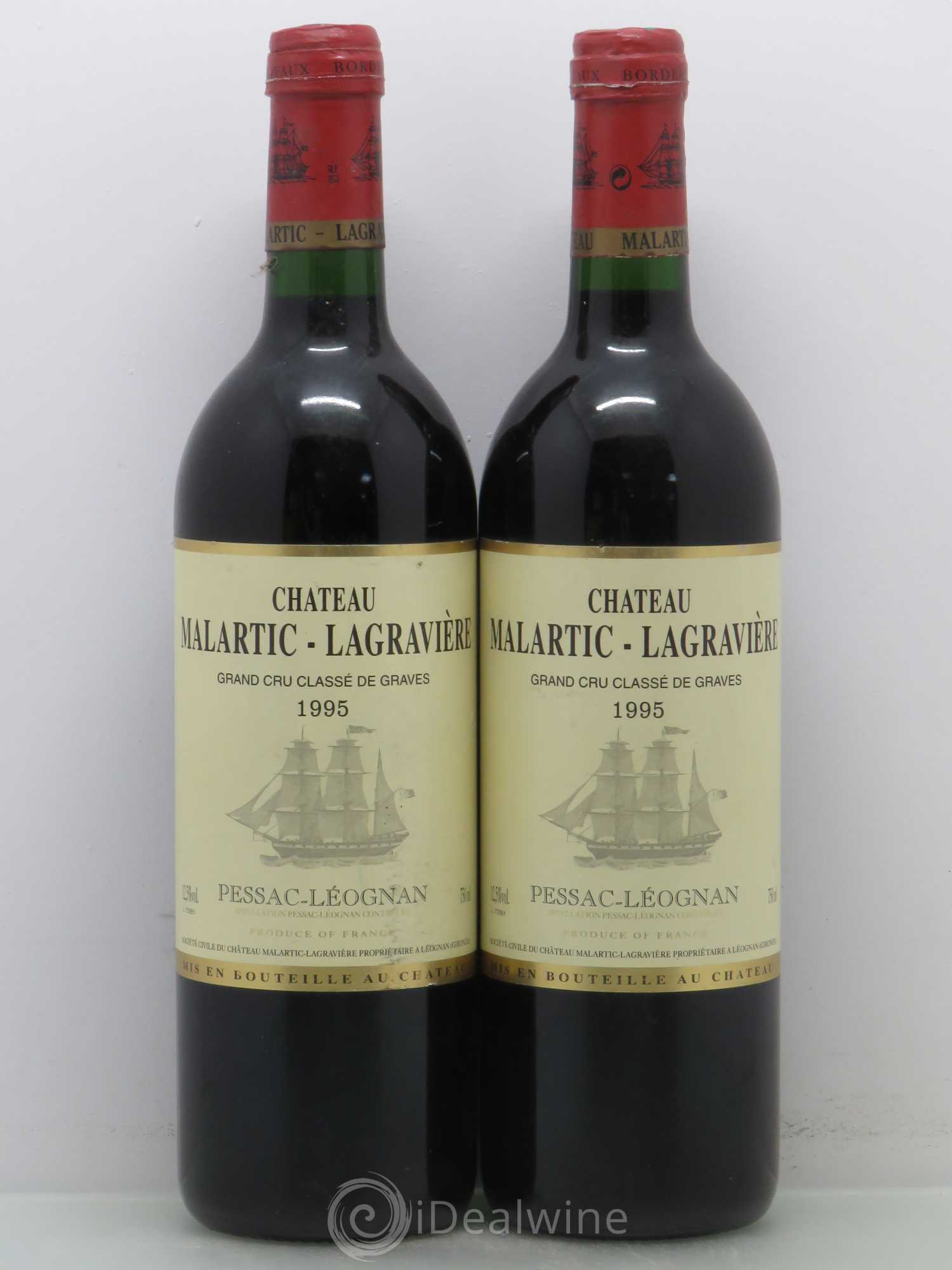 Château Malartic-Lagravière Cru Classé de Graves 1995 - Lot de 2 bouteilles - 0