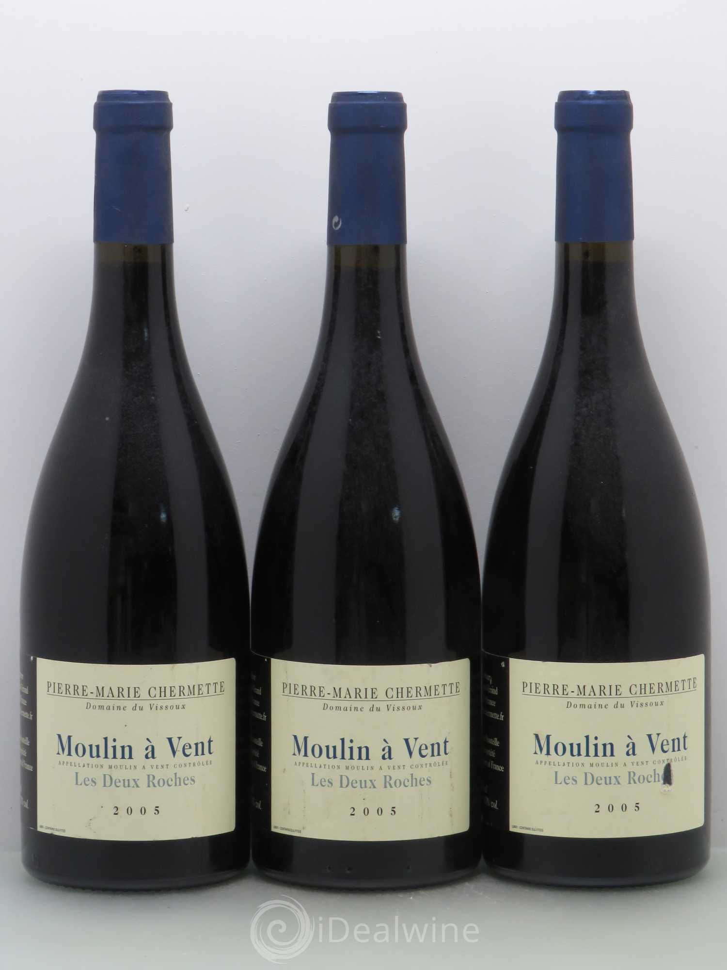 Moulin-à-Vent Les Deux Roches Domaine du Vissoux - P-M. Chermette 2005 - Lot de 3 bouteilles - 0