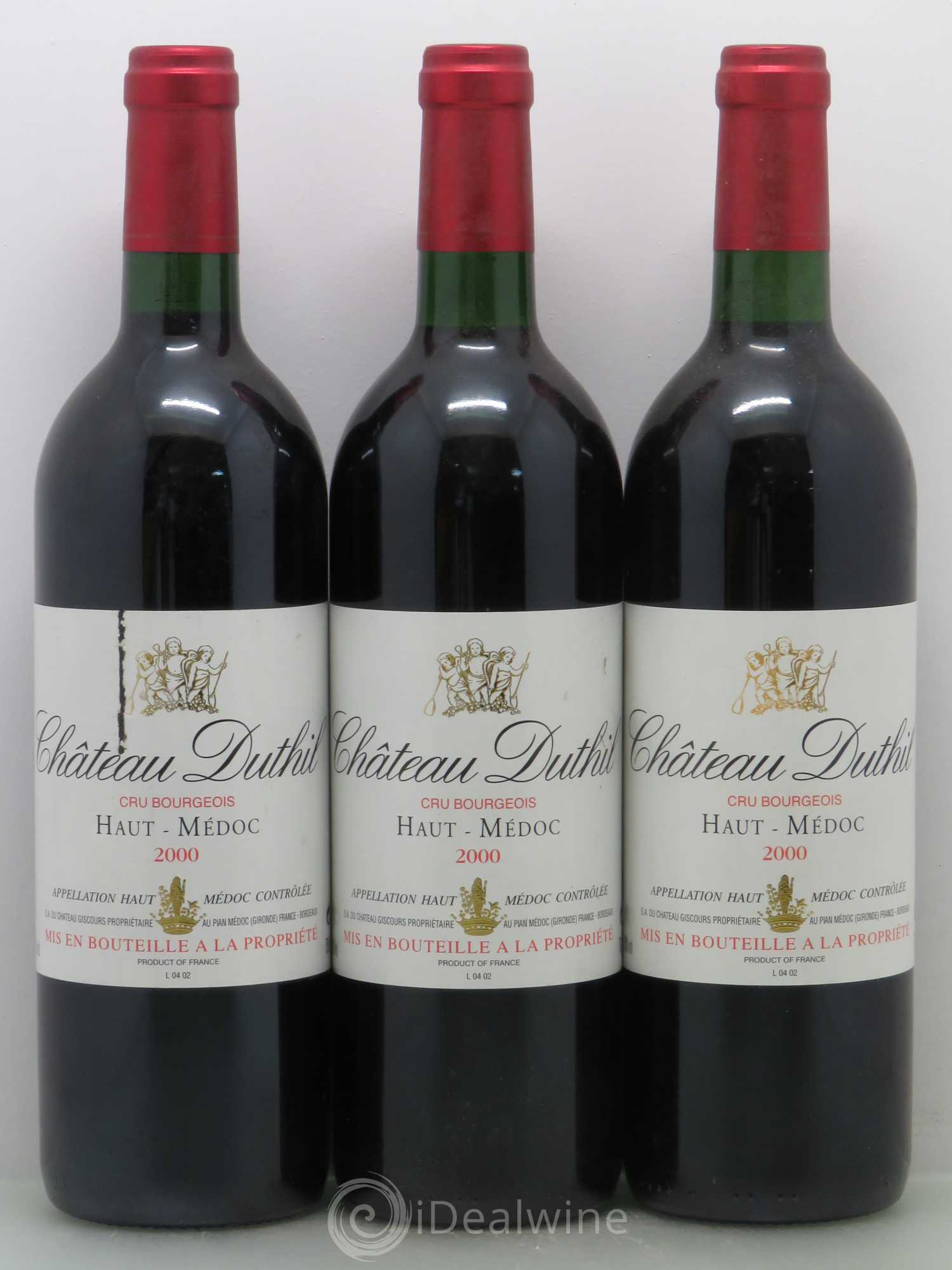 Haut Médoc Chateau Duthil 2000 - Lot de 3 bouteilles - 0