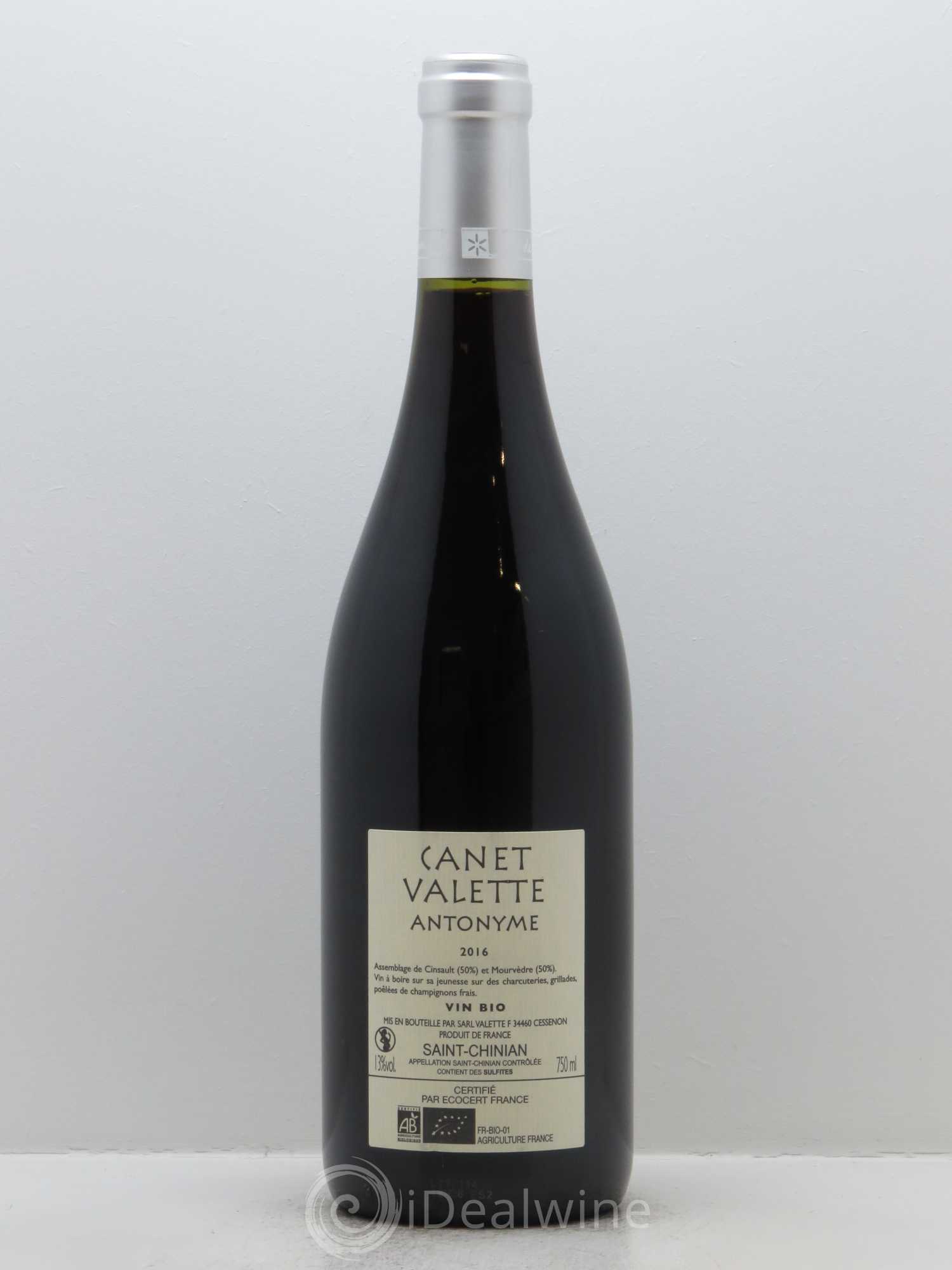 Saint-Chinian Antonyme Canet-Valette (Domaine) 2016 - Lot de 1 bouteille - 1