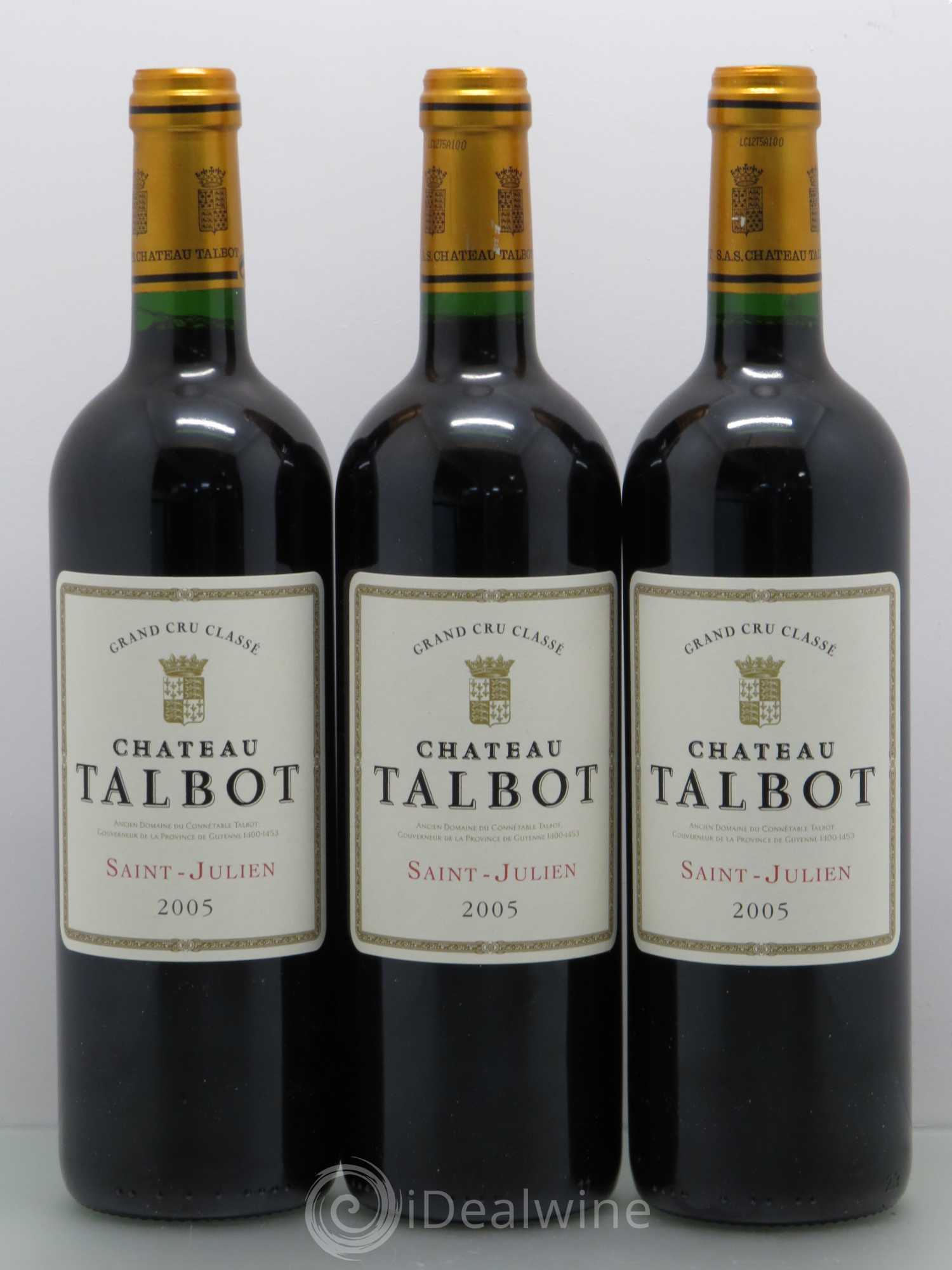 Château Talbot 4ème Grand Cru Classé 2005 - Lot de 6 bouteilles - 1