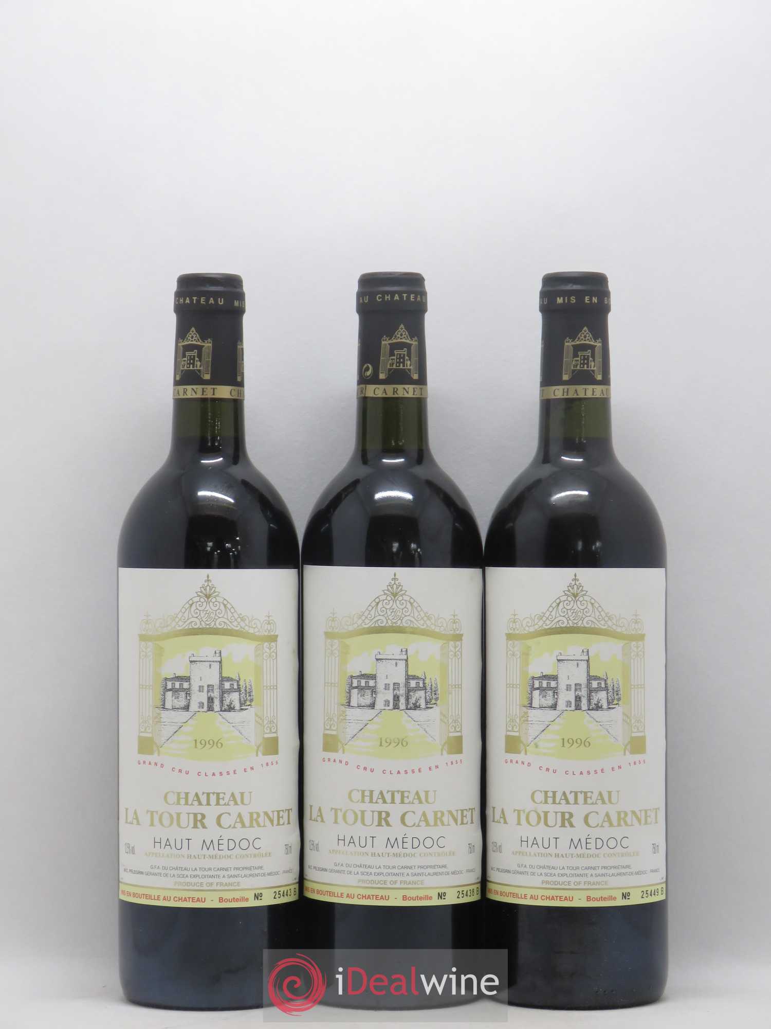 Château la Tour Carnet 4ème Grand Cru Classé 1996 - Lot de 12 bouteilles - 2