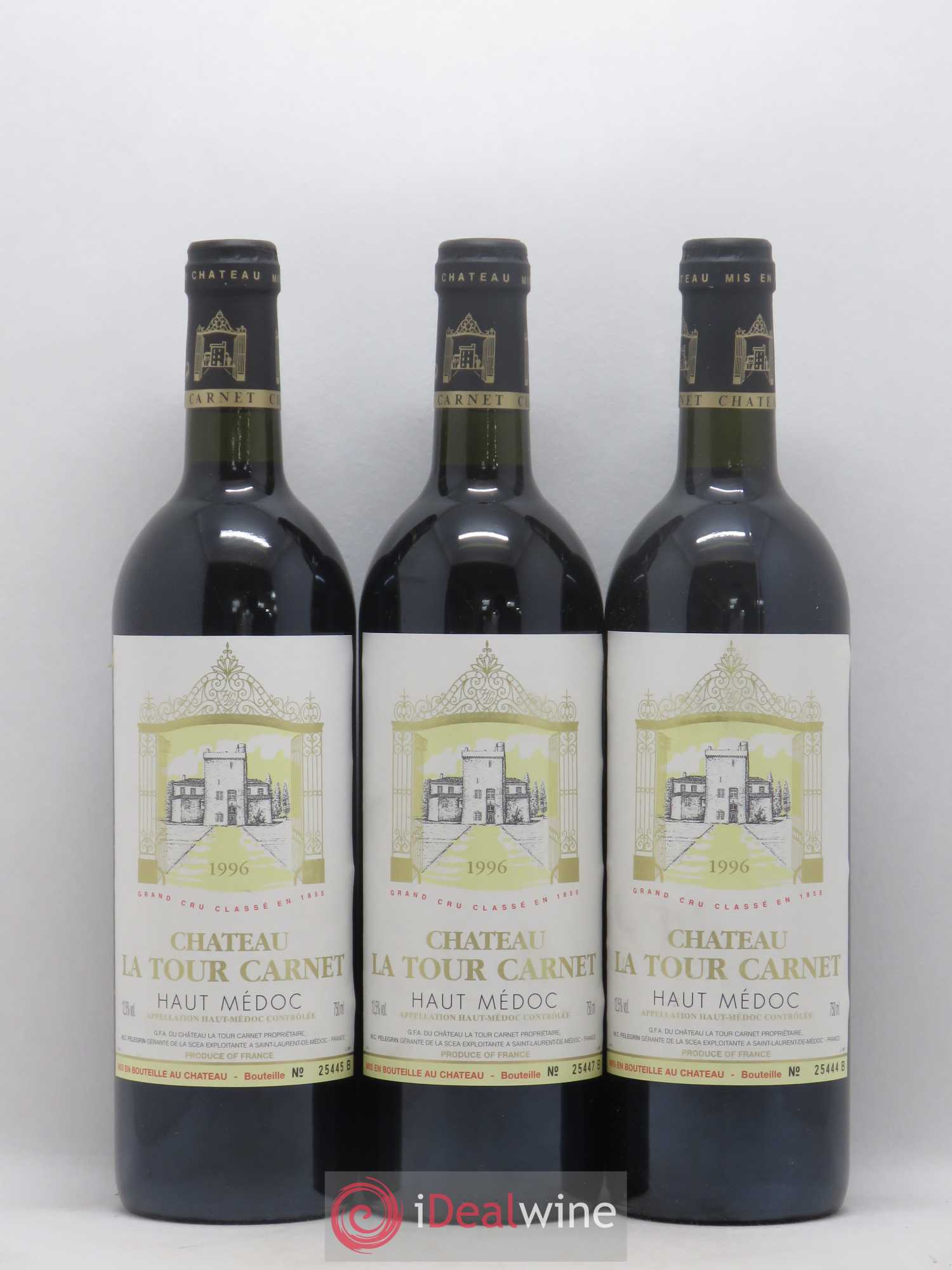 Château la Tour Carnet 4ème Grand Cru Classé 1996 - Lot de 12 bouteilles - 4