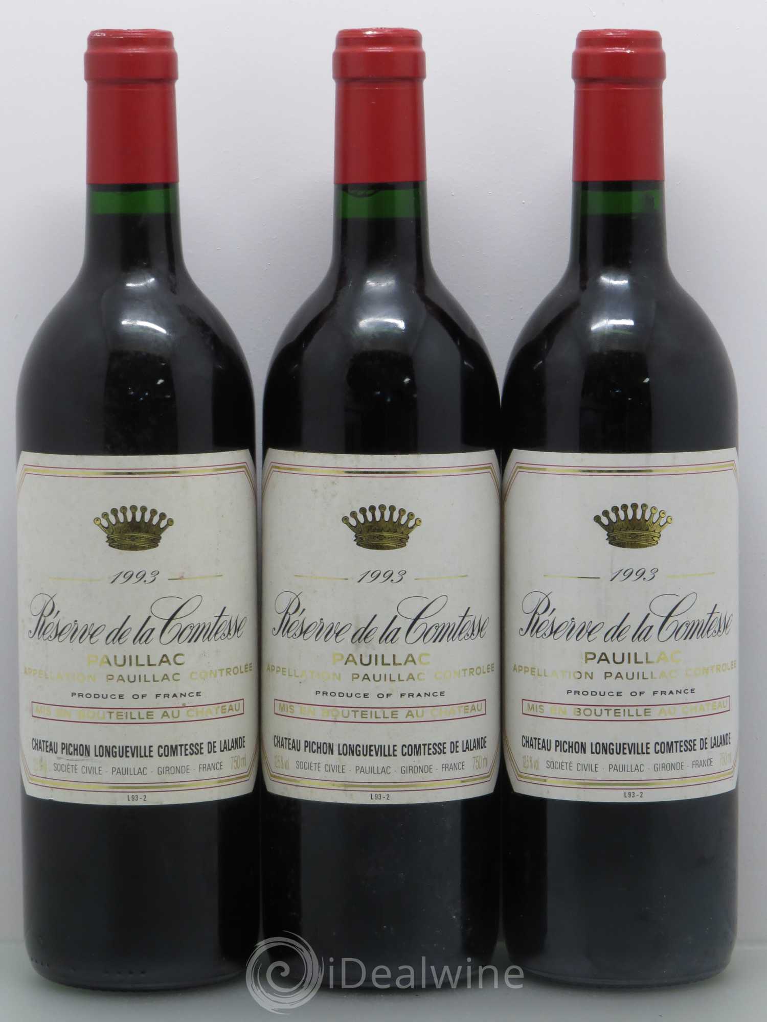 Réserve de la Comtesse Second Vin 1993 - Lot de 3 bouteilles - 0