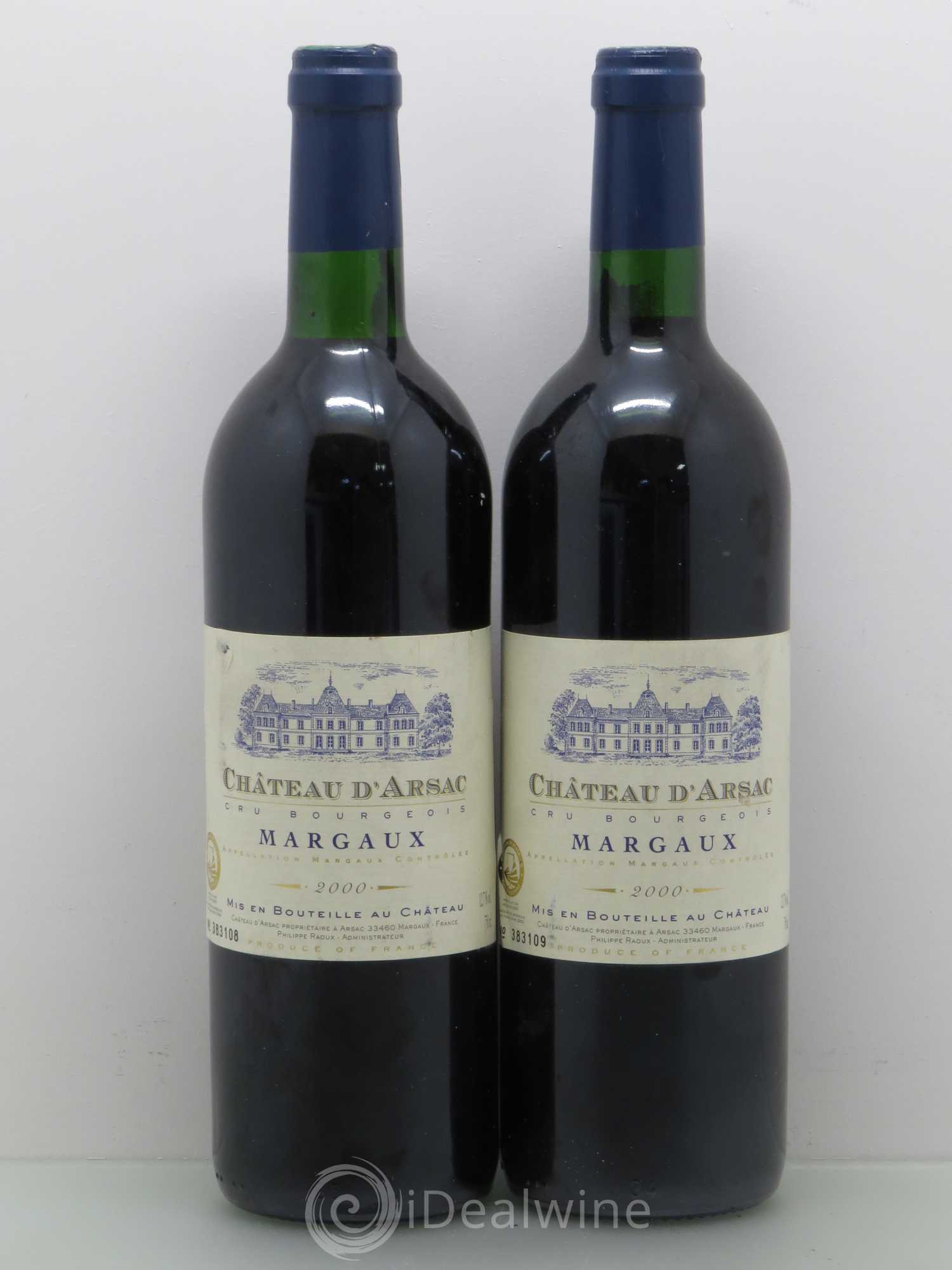 Château d' Arsac Cru Bourgeois (sans prix de réserve) 2000 - Lot de 2 bouteilles - 0