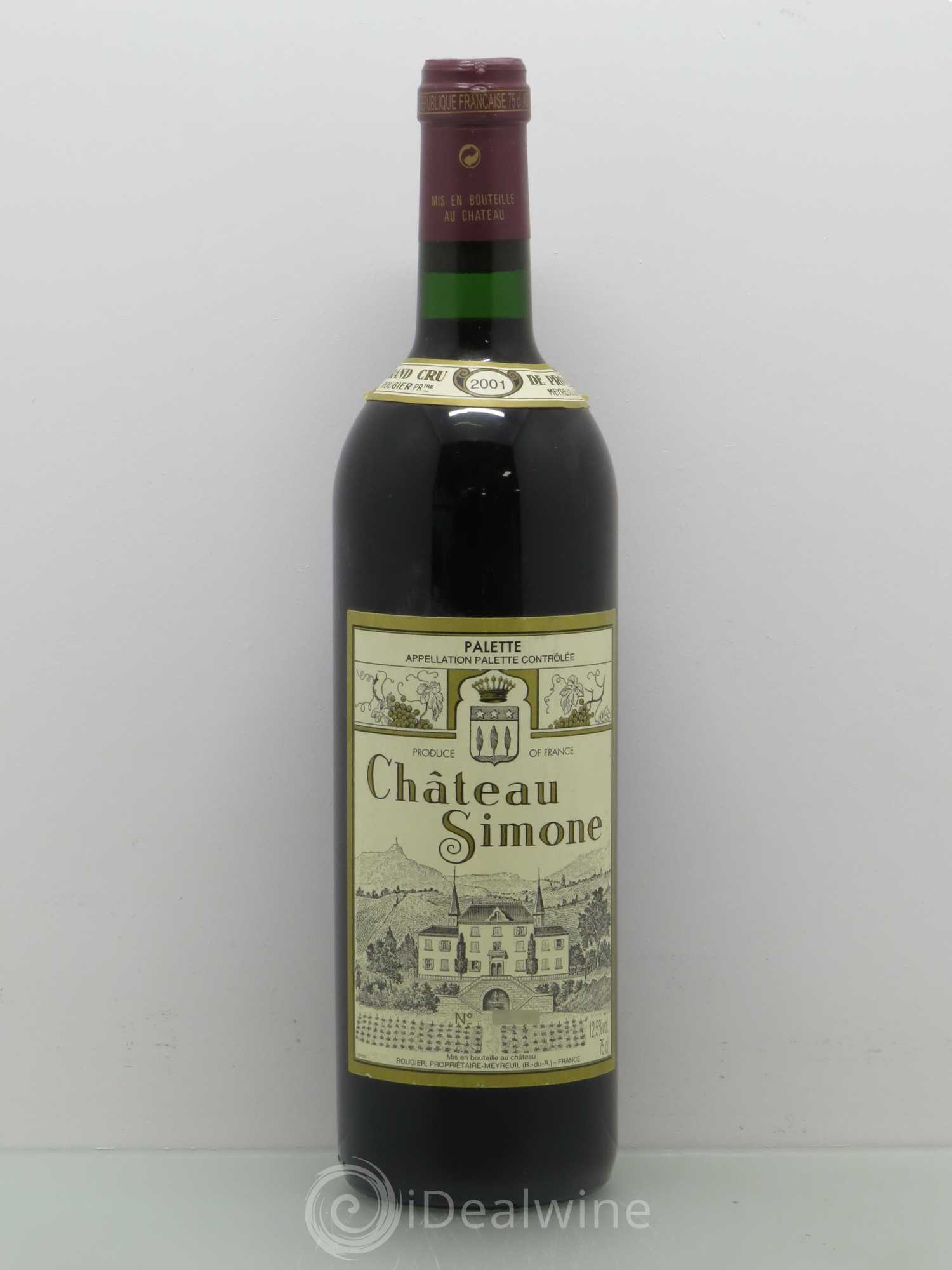 Palette Château Simone Famille Rougier 2001 - Lot de 1 bouteille - 0