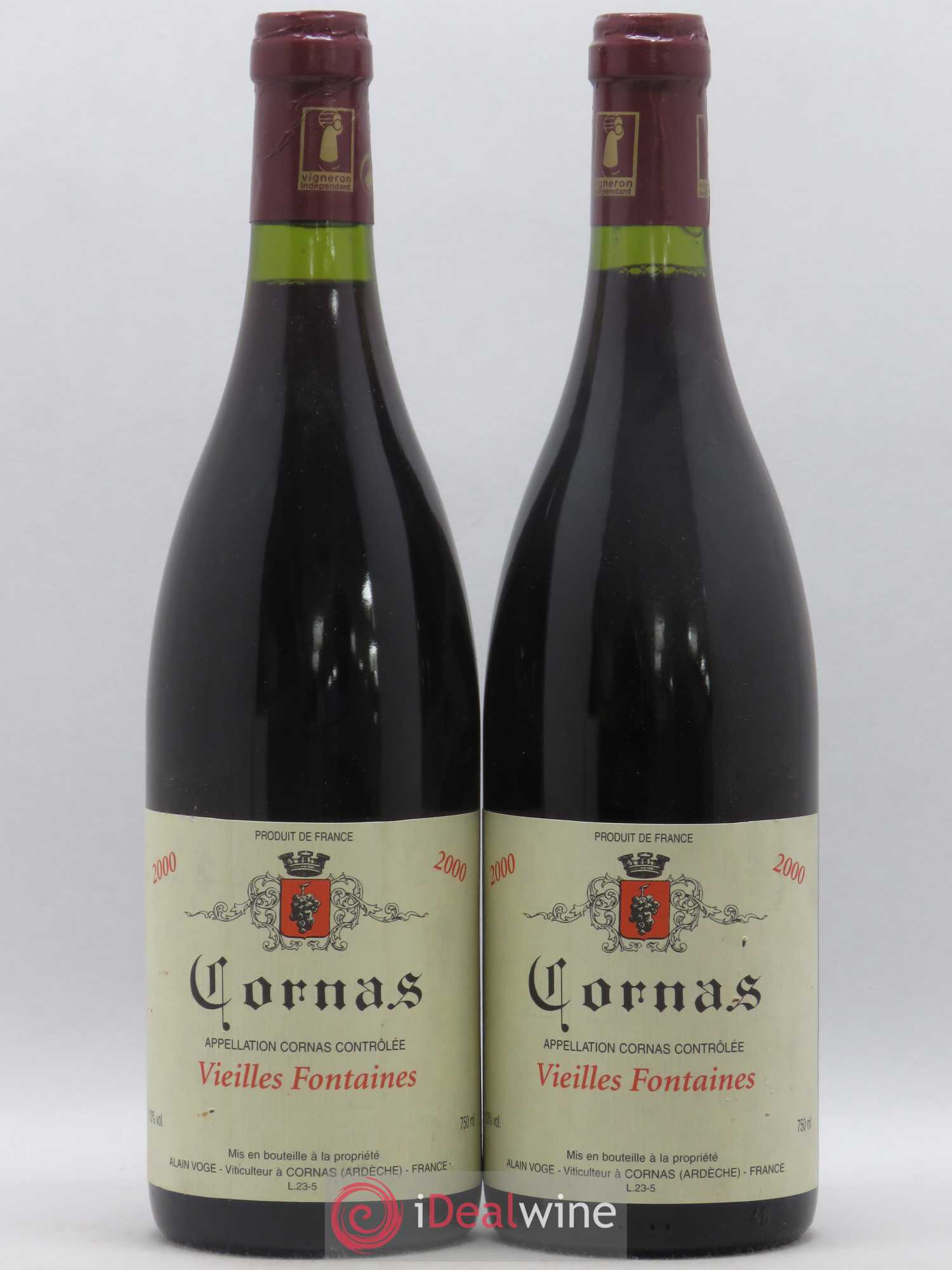 Cornas Les Vieilles Fontaines Alain Voge (Domaine) 2000 - Lot de 2 bouteilles - 0