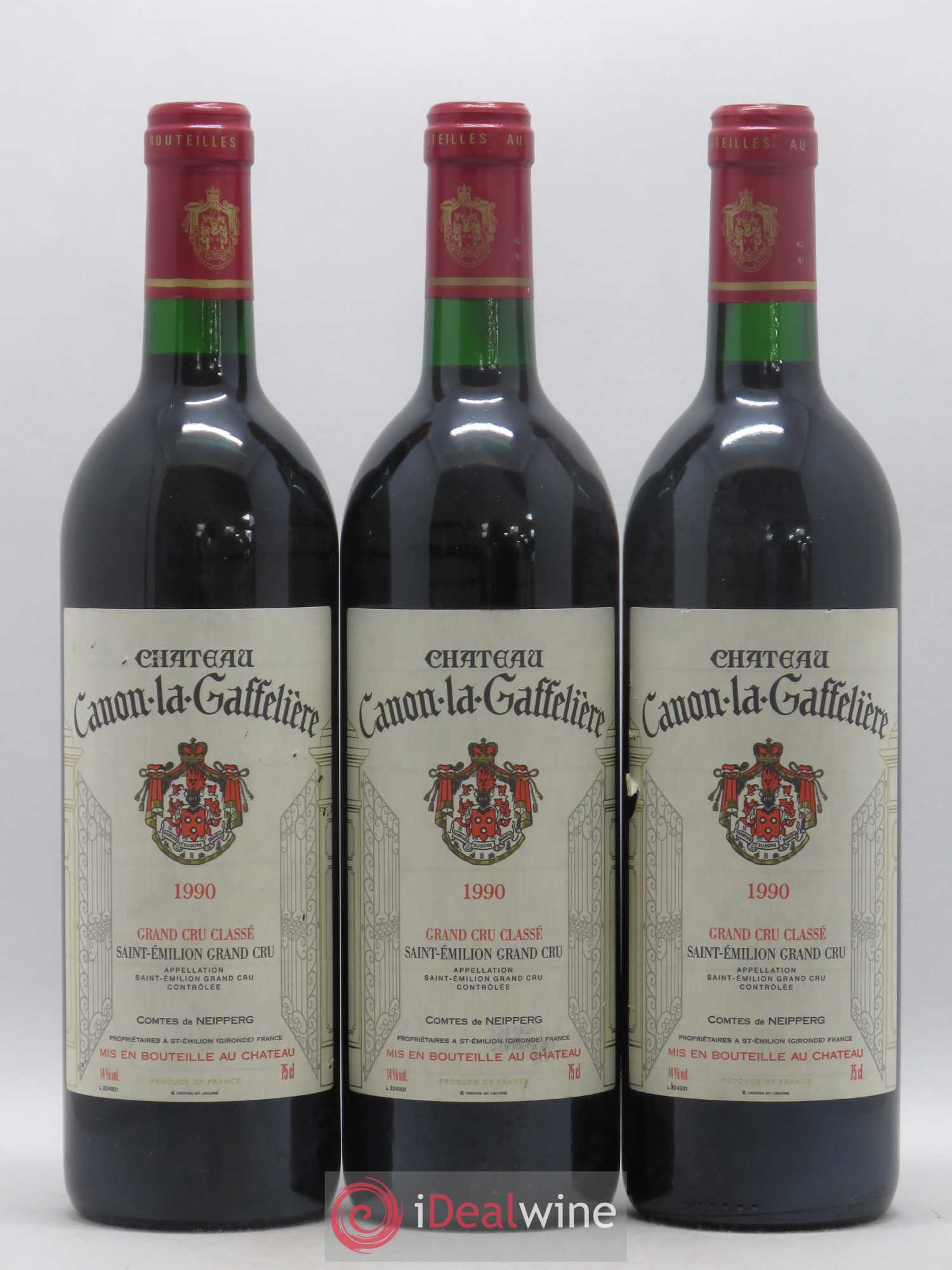 Château Canon la Gaffelière 1er Grand Cru Classé B 1990 - Lot de 3 bouteilles - 0