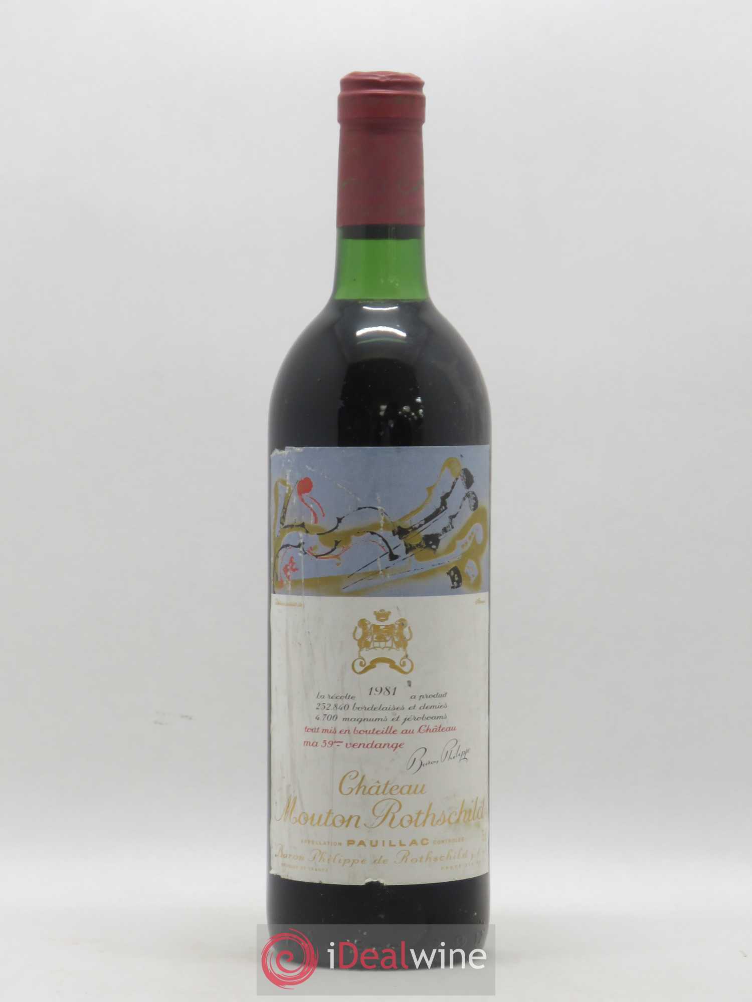 Château Mouton Rothschild 1er Grand Cru Classé 1981 - Lot de 1 bouteille - 0