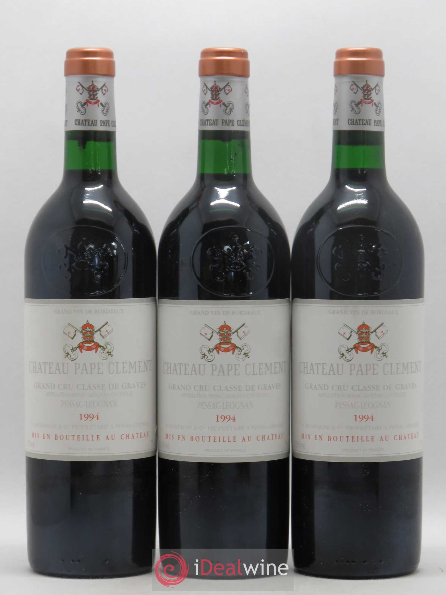 Château Pape Clément Cru Classé de Graves 1994 - Lot de 3 bouteilles - 0